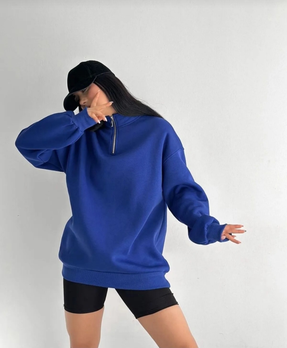 Risil-Nu Company Yarım Fermuarlı Dik Yaka Sweatshirt Içi Polarlı Kışlık Unisex görsel 4