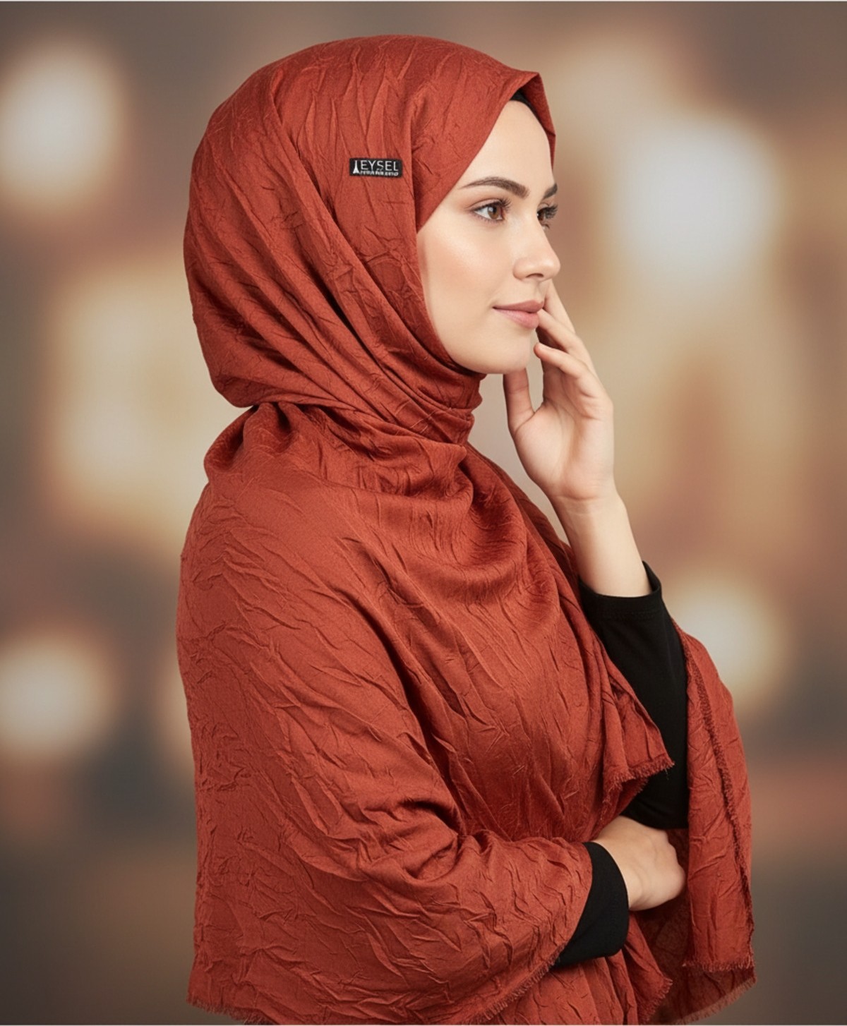 Eyfel Bambu Kraş Eşarp 85X185 görsel 2
