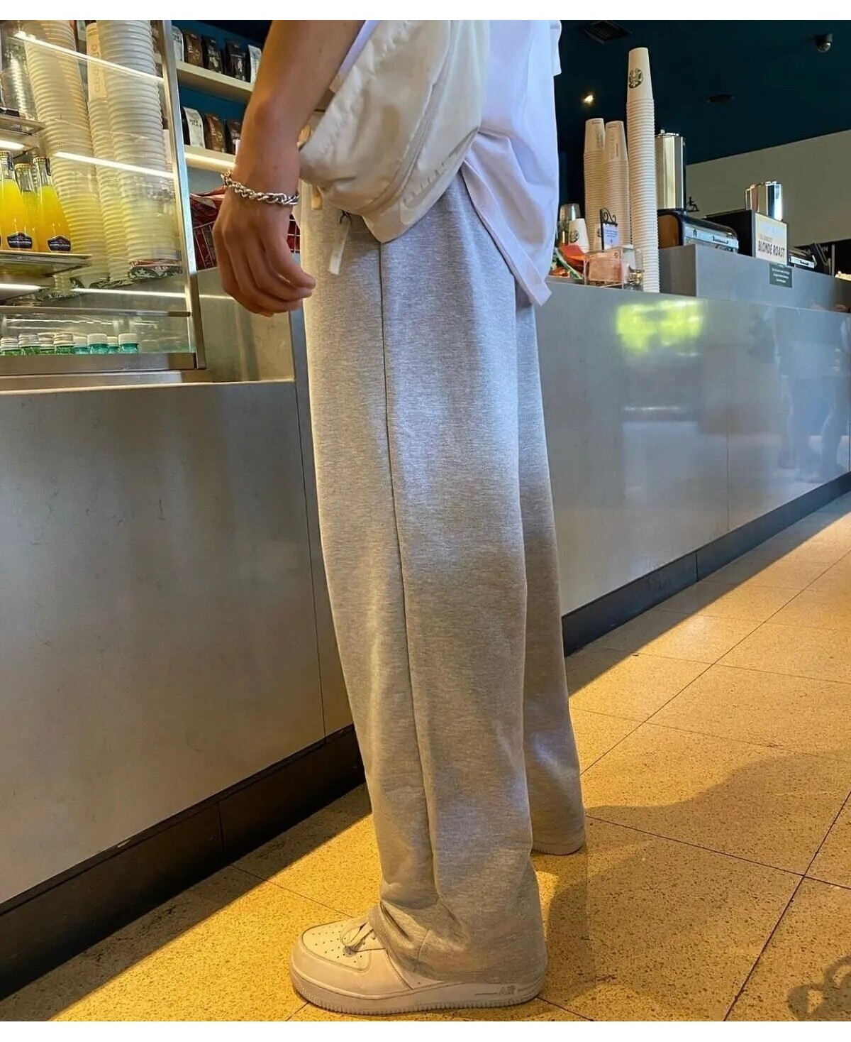 EYDAMOON Erkek Lacivert Baggy Rahat Kesim Bol Paça 2 Iplik Kalıp Eşofman Altı görsel 3