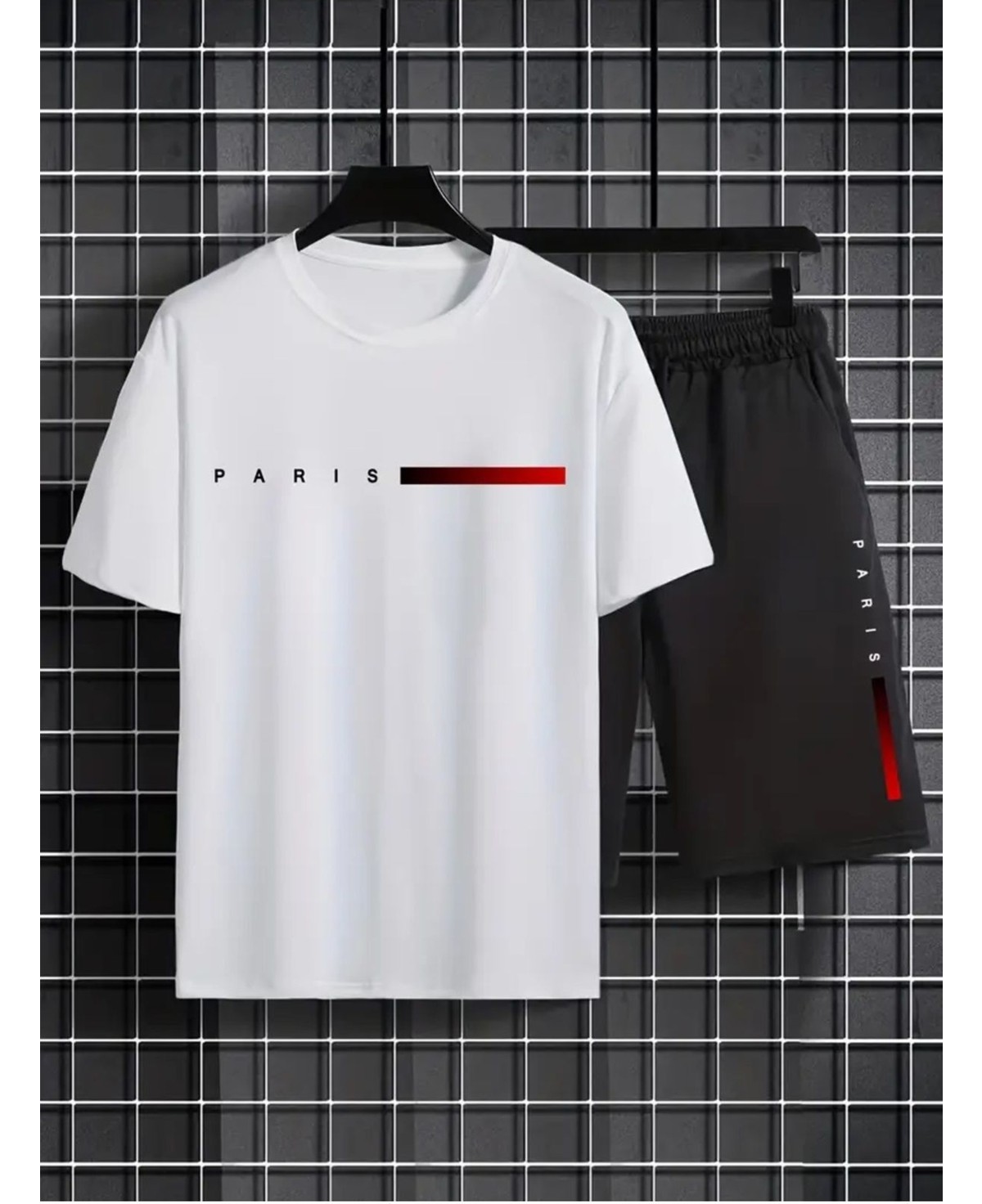 Yoho Sport Oversize T-Shirt Paris Baskılı Ünisex Yazlık T-Shirt ve Şort 2 Li Set Combin Takım görsel 7