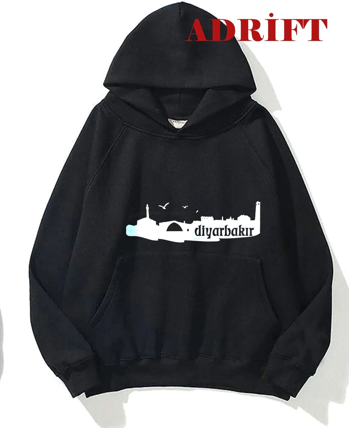 Tarzsokak Unisex Diyarbakır Sweatshirt Hoodie Kapşonlu Siyah