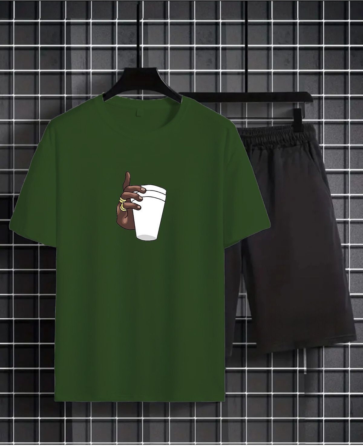 Yoho Sport T-Shirt Şort Takım Bardak Baskılı