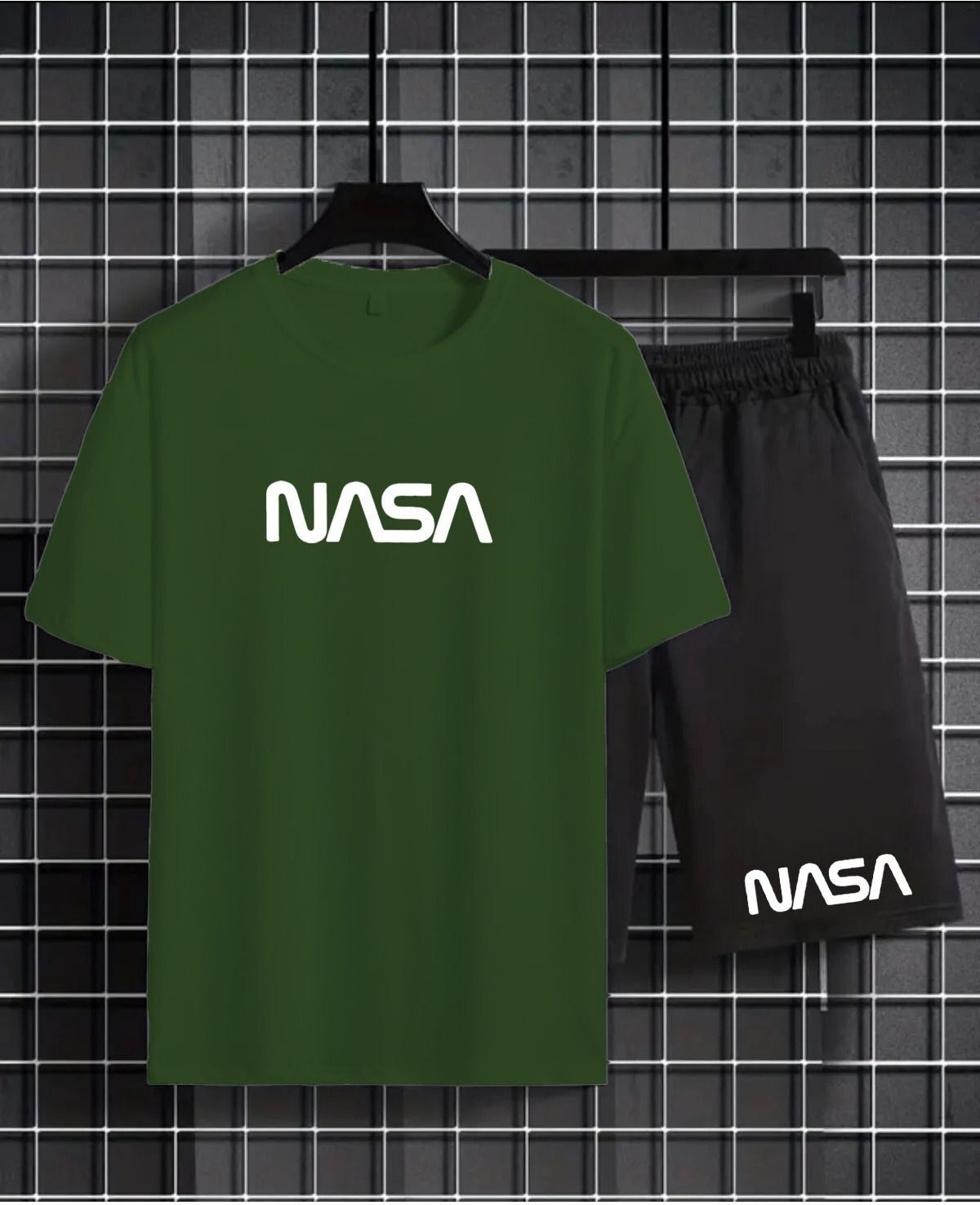 Yoho Sport T-Shırt Şort Takım Nasa Yazı Baskılı