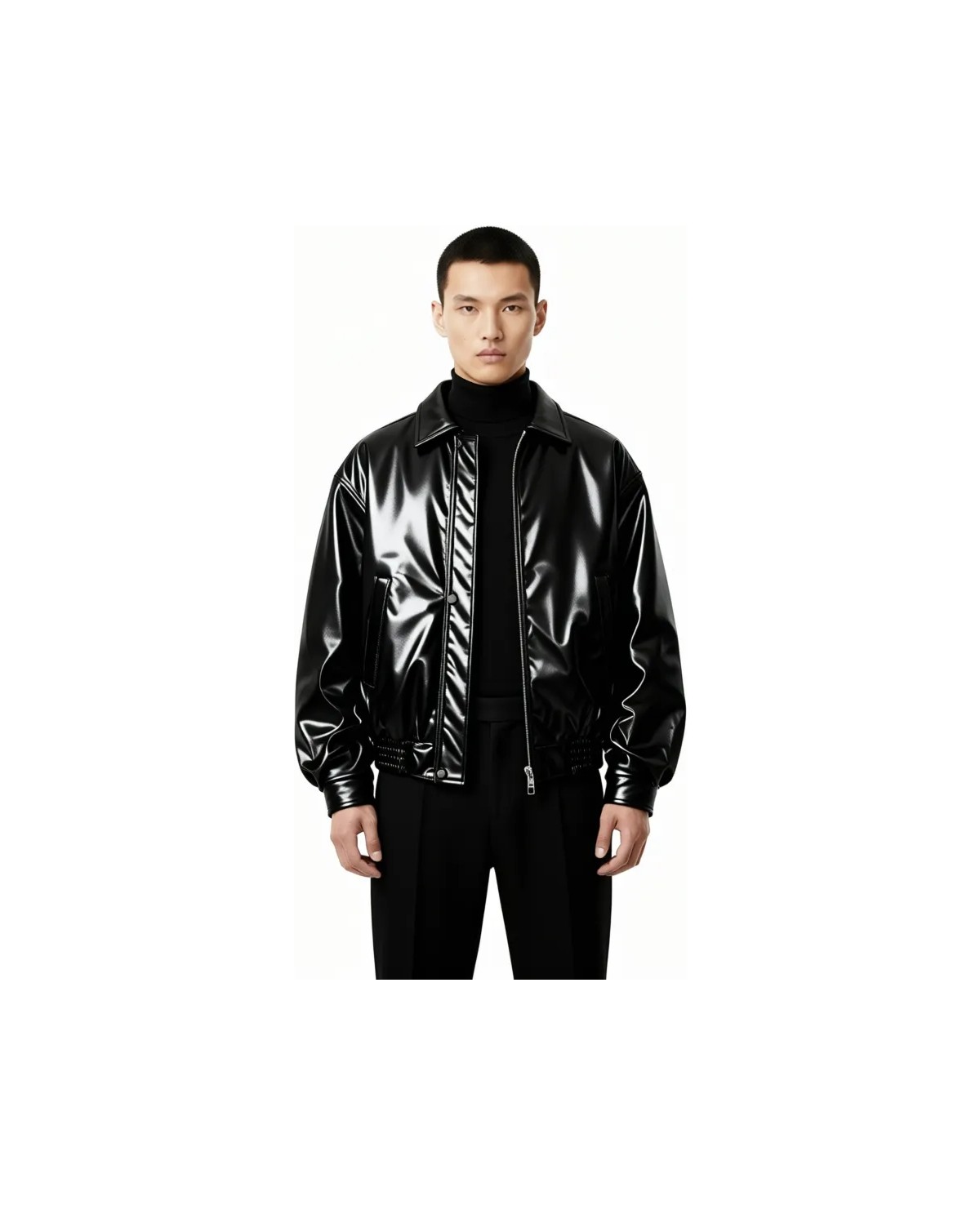 Baselco Erkek Premium Oversize Vintage Bomber Deri Ceket görsel 3