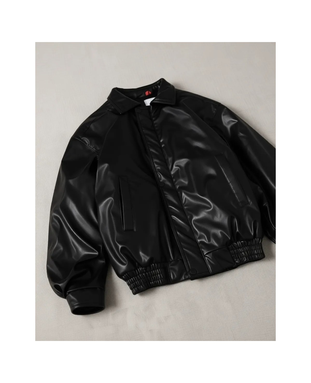 Baselco Erkek Premium Oversize Vintage Bomber Deri Ceket görsel 5