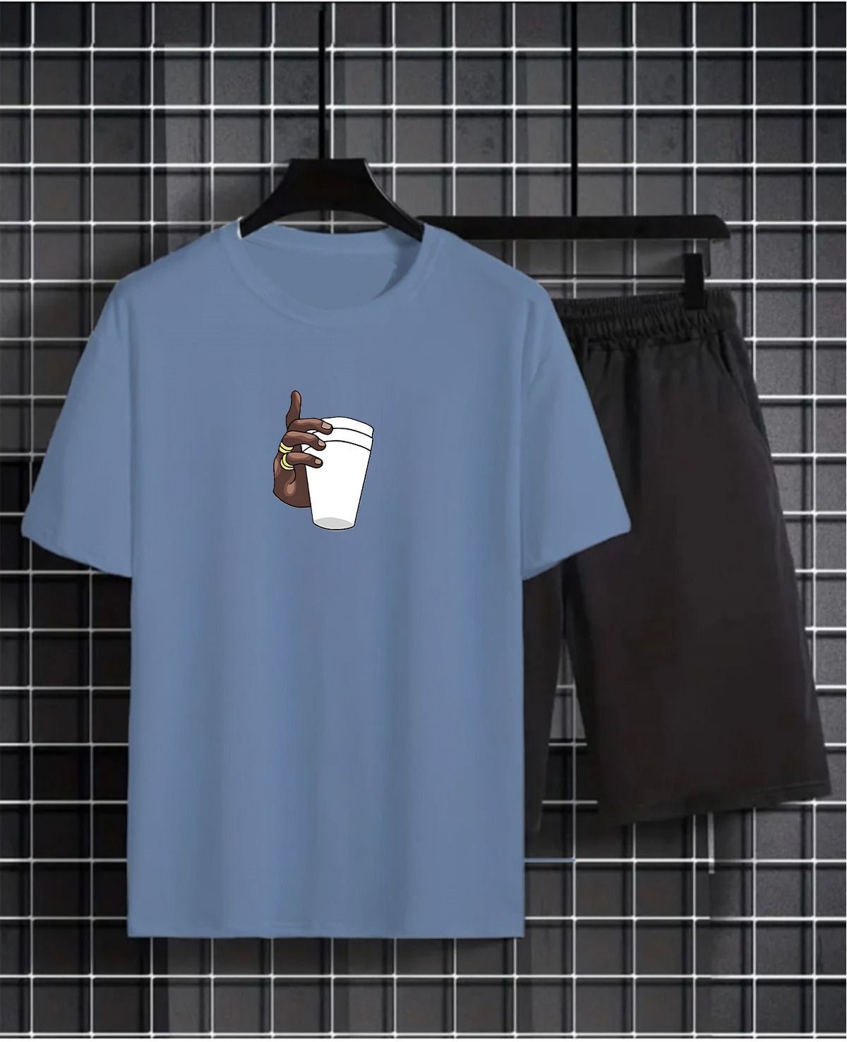 Yoho Sport T-Shirt Şort Takım Bardak Baskılı görsel 2