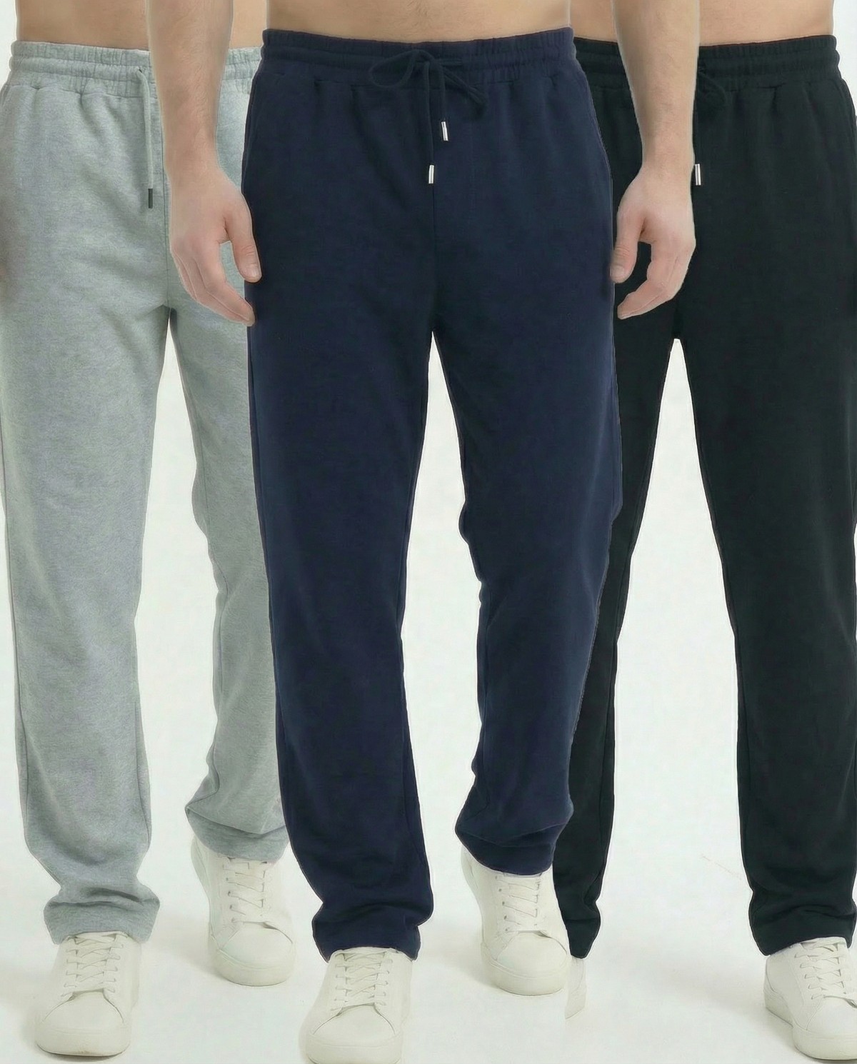 Veleno Erkek Siyah Baggy Bol Paça Oversize Relaxed 4 Mevsim Eşofman Altı Bol Paça 2 Iplik Tam Kalıp