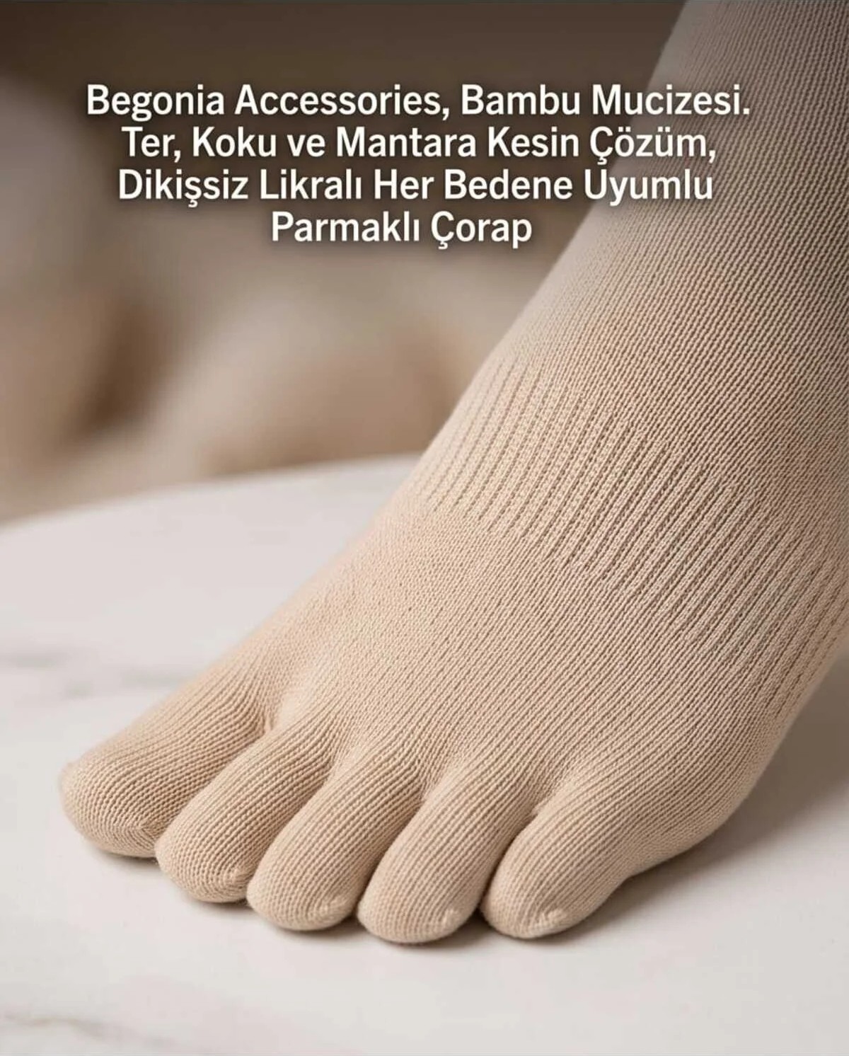 Begonia Accessories Bambu Parmaklı Çorap Dikişsiz Unisex Antialerjik Terleme ve Koku Karşıtı Likralı Esnek Çorap -278-2 görsel 5