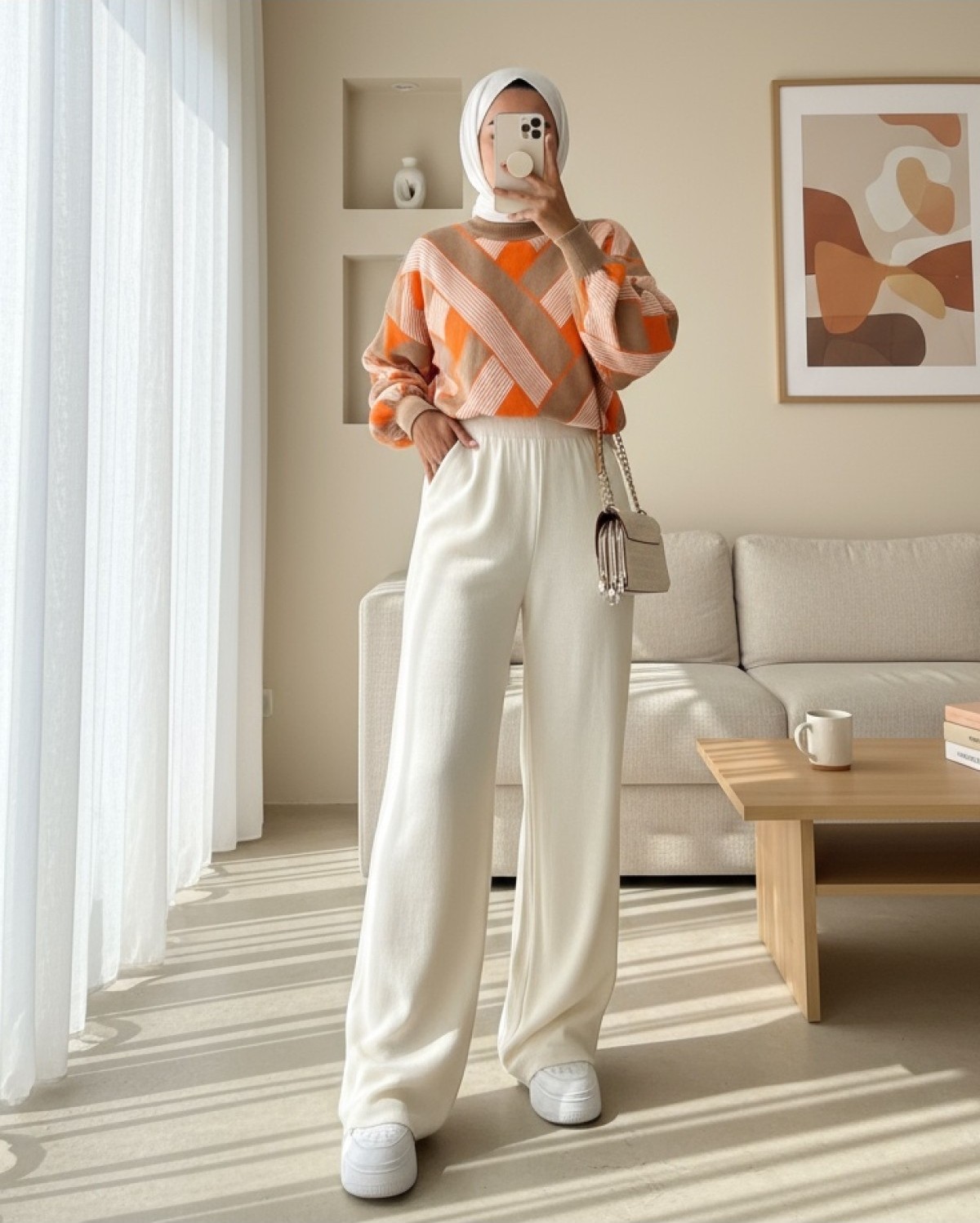 Moda Morfo Salaş Triko Pantolon -Siyah