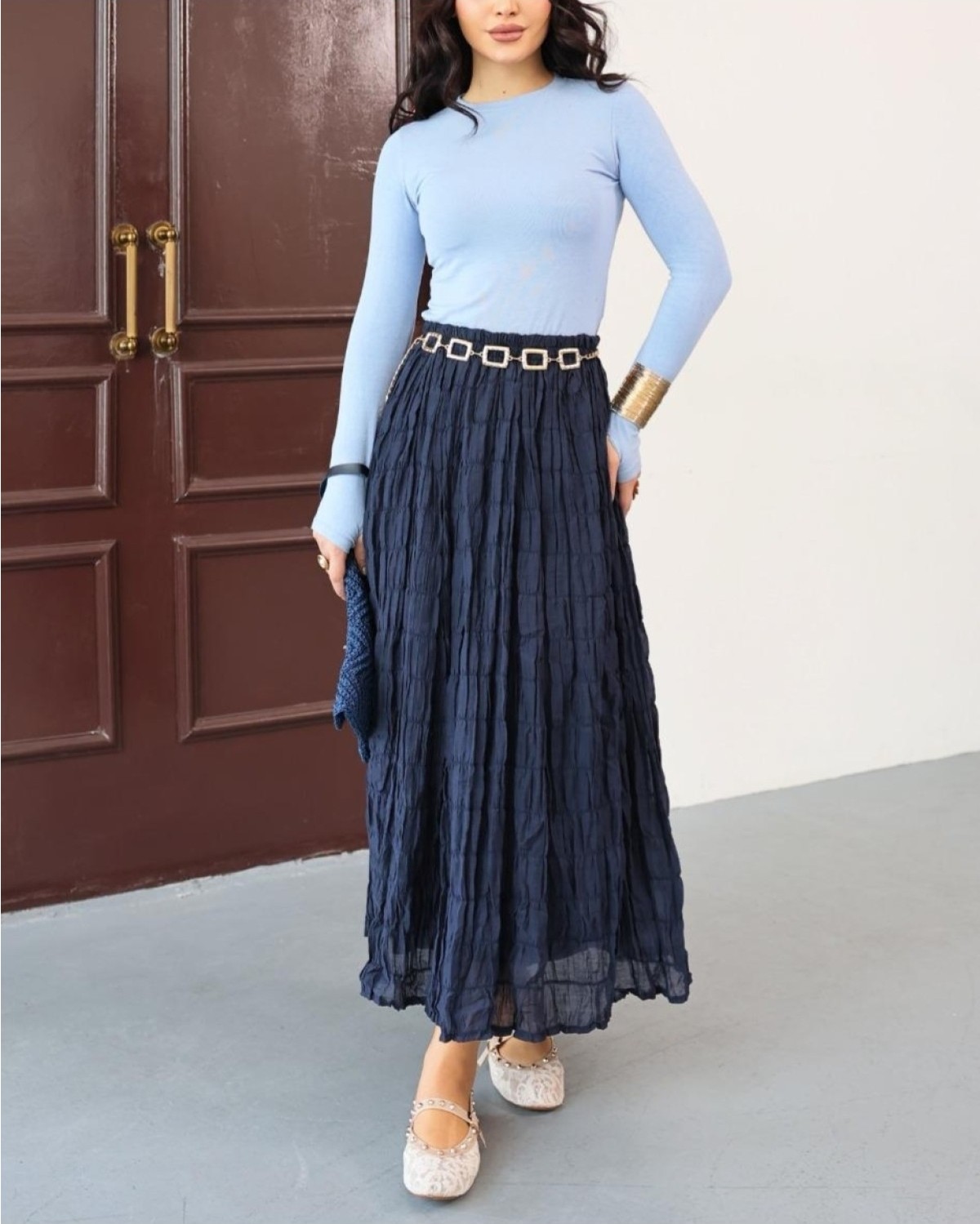 Moda Morfo Astarlı Gipeli Modal Etek -Mürdüm görsel 2