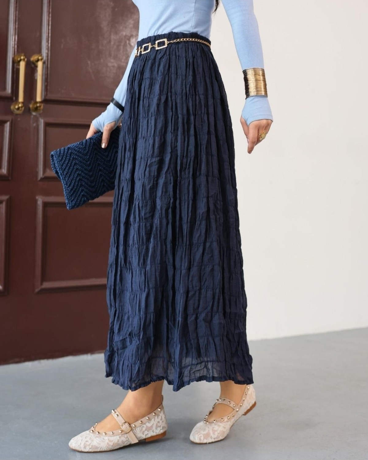 Moda Morfo Astarlı Gipeli Modal Etek -Mürdüm görsel 3