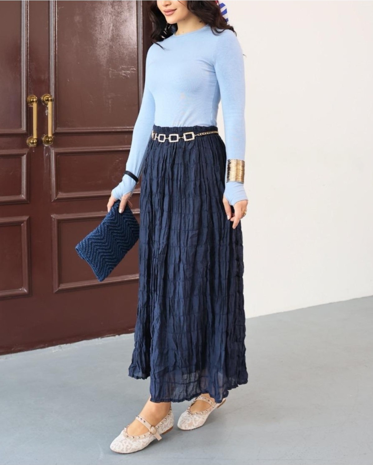 Moda Morfo Astarlı Gipeli Modal Etek -Mürdüm görsel 5