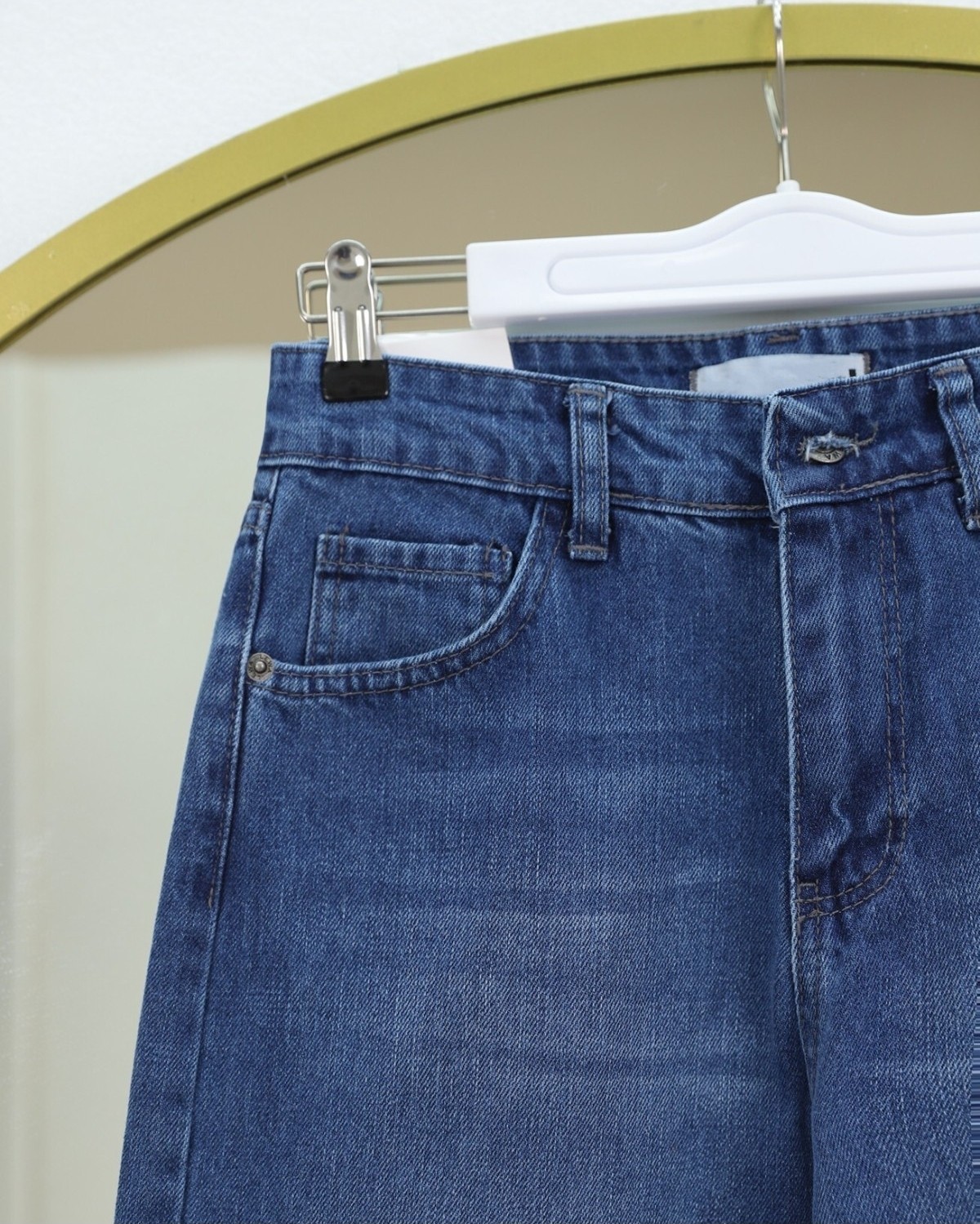 Moda Morfo Çok Cepli Yüksek Bel Kot Pantolon -Mavi görsel 5