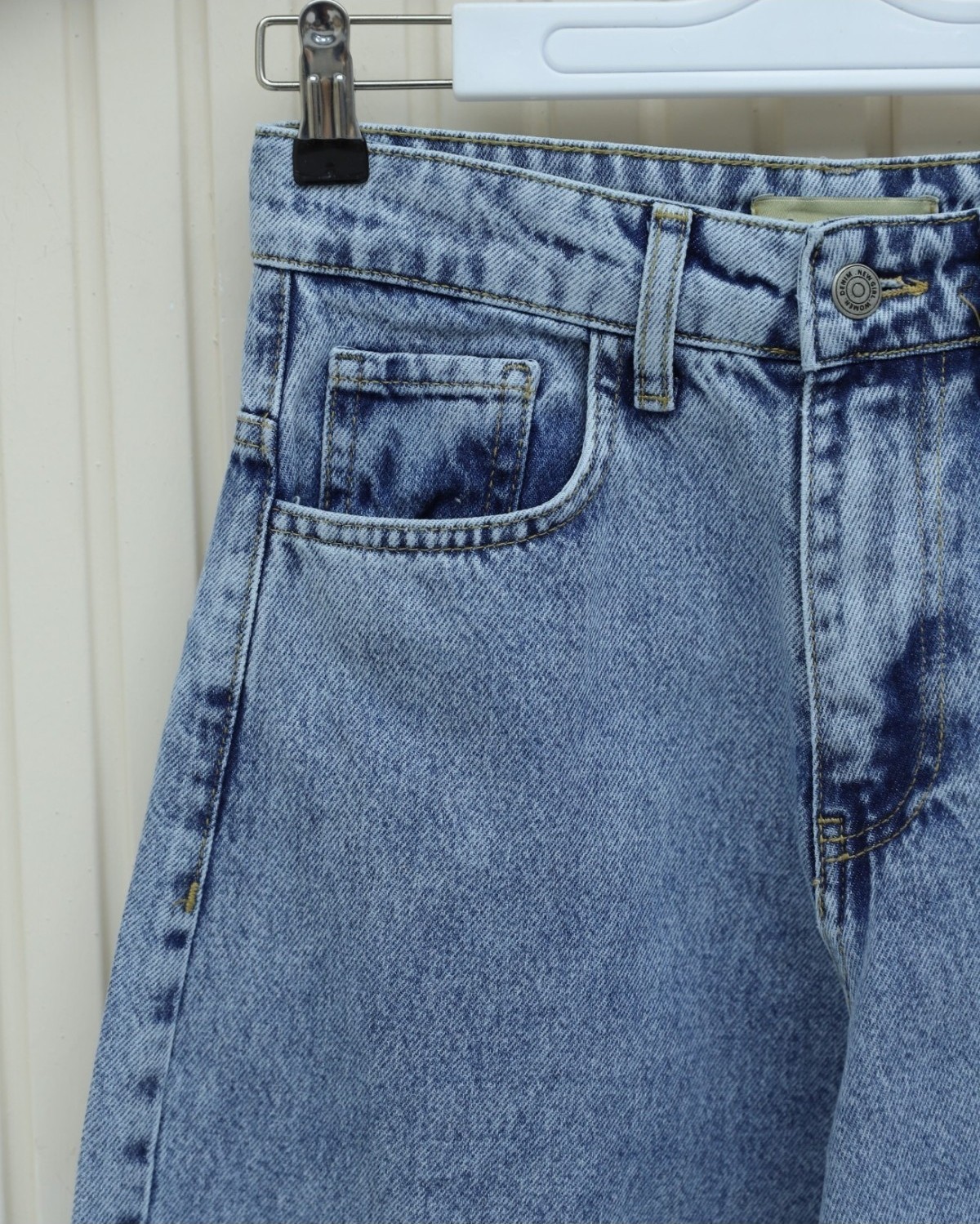 Moda Morfo Cepli Bol Paça Fermuarlı Kot Pantolon -Buz Mavi görsel 3