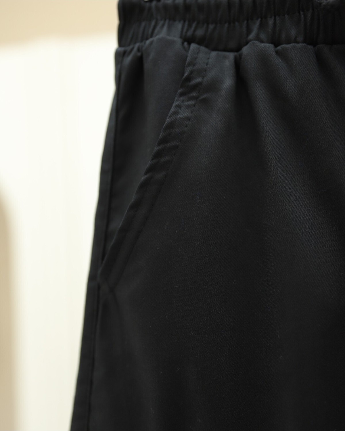 Moda Morfo Beli ve Paçası Lastikli Bağcıklı Kargo Kot Pantolon -Siyah görsel 4