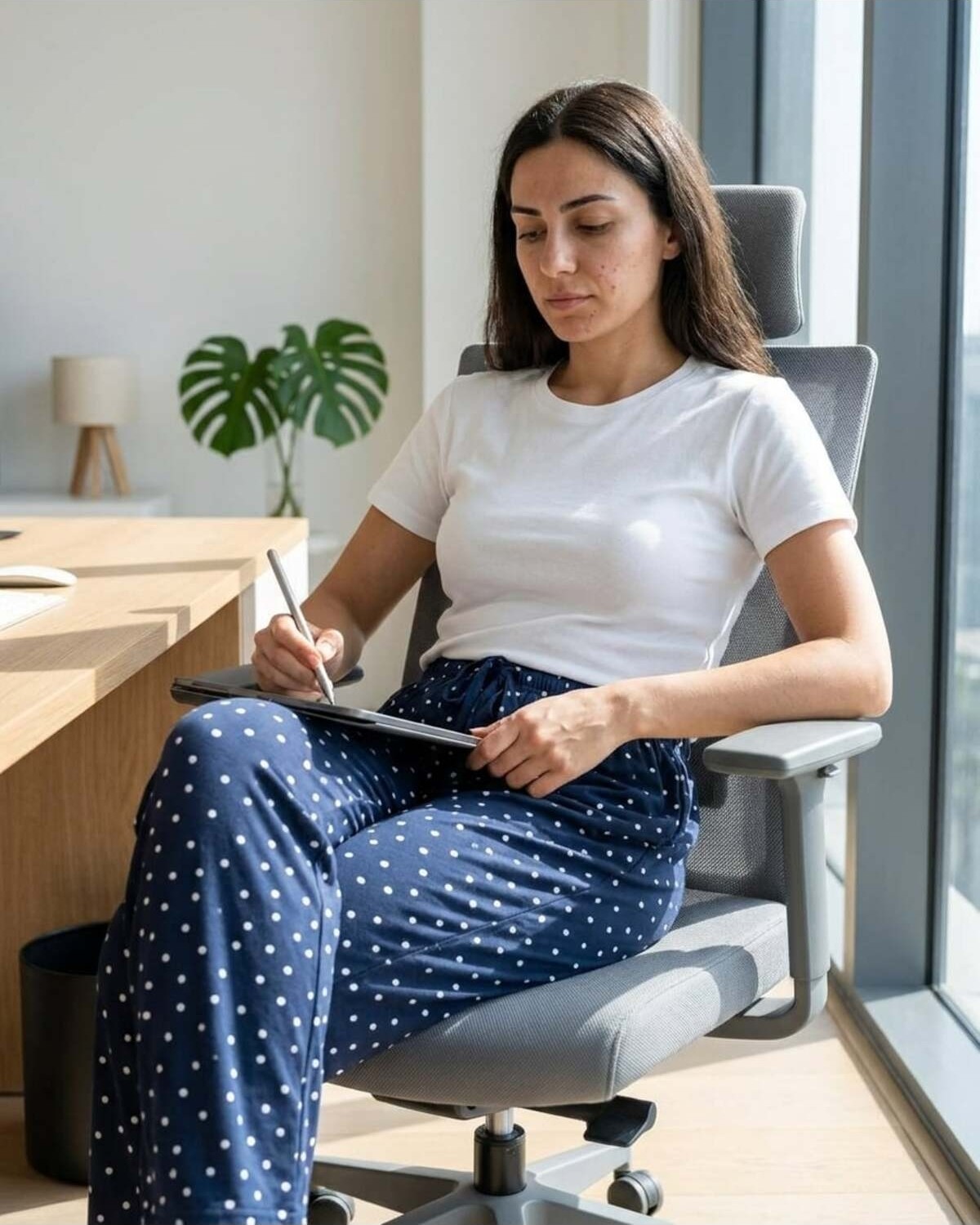 Aura Collections Kadın Büyük Beden Pamuklu Pijama Altı Lastikli Bel Rahat Kesim Battal Boy Soft Örme