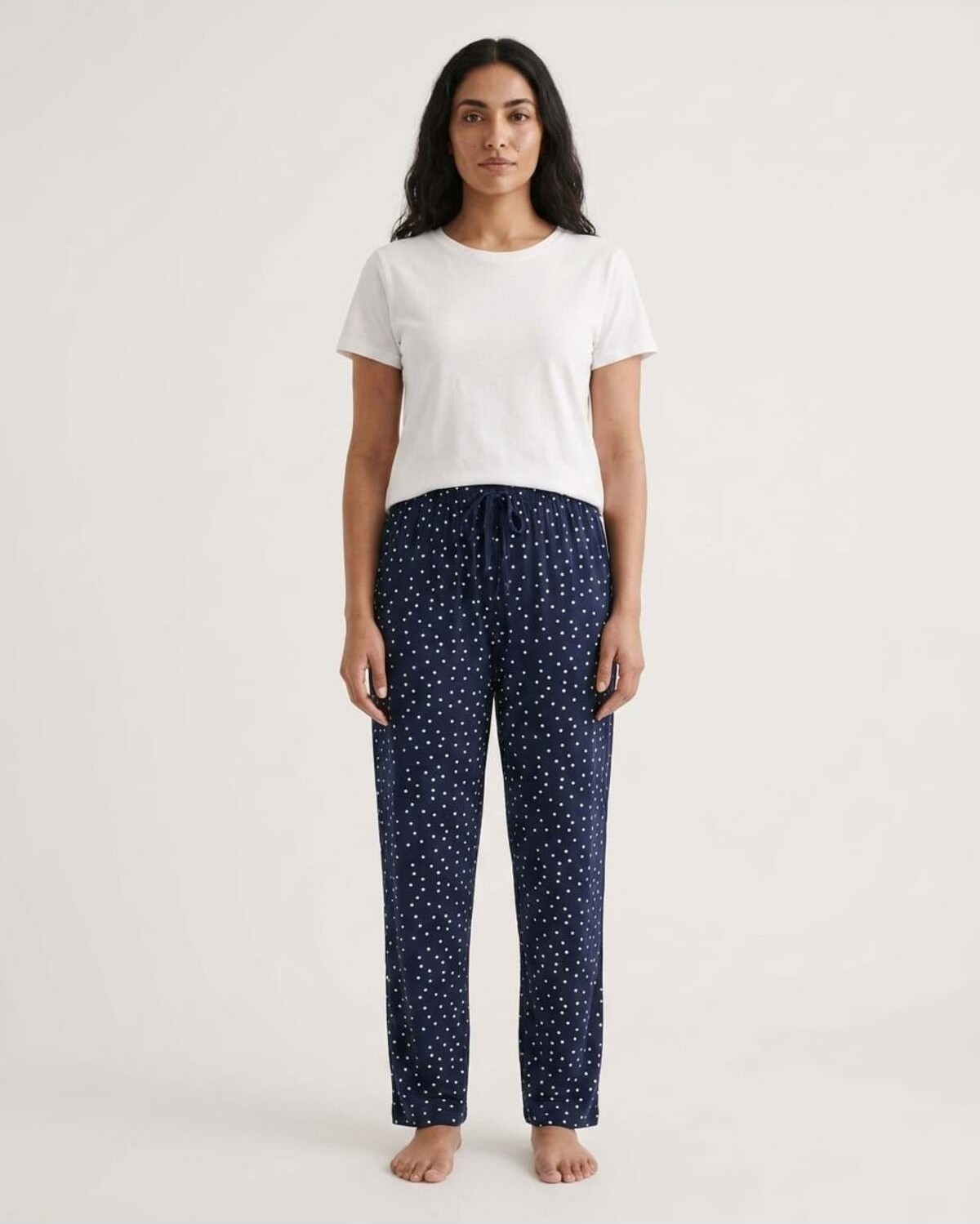 Aura Collections Kadın Büyük Beden Pamuklu Pijama Altı Lastikli Bel Rahat Kesim Battal Boy Soft Örme görsel 4
