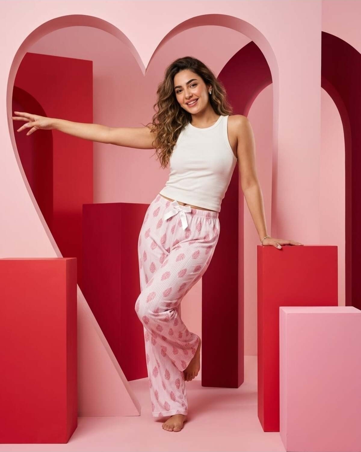Aura Collections Kadın Büyük Beden Pamuklu Pijama Altı Lastikli Bel Rahat Kesim Battal Boy Soft Örme