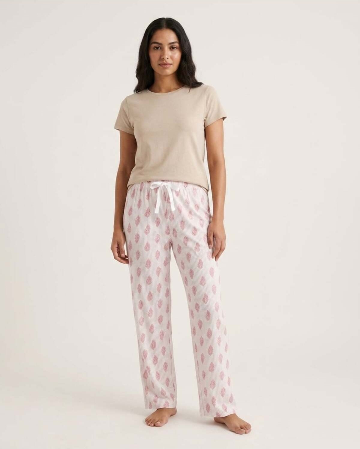 Aura Collections Kadın Büyük Beden Pamuklu Pijama Altı Lastikli Bel Rahat Kesim Battal Boy Soft Örme görsel 4