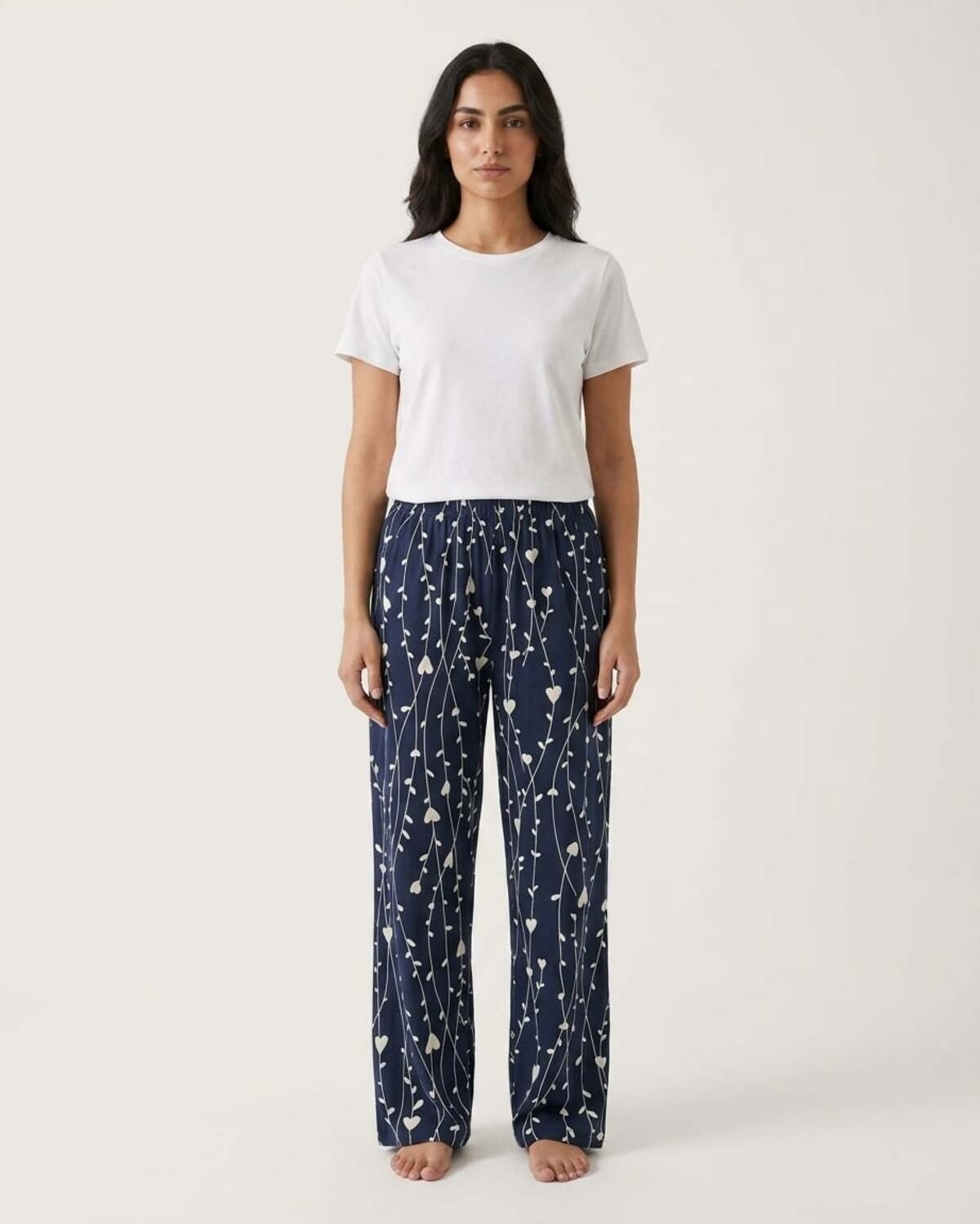Aura Collections Kadın Büyük Beden Pamuklu Pijama Altı Lastikli Bel Rahat Kesim Battal Boy Soft Örme görsel 5