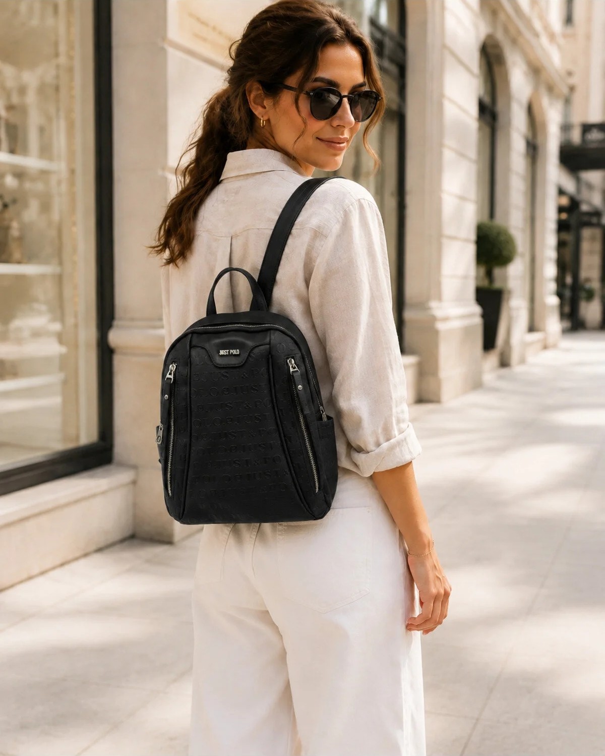 Just Polo Kadın Günlük Kullanıma Uygun Çok Bölmeli Sırt Çantası Ebat : 25 x 30 cm Shopper görsel 2
