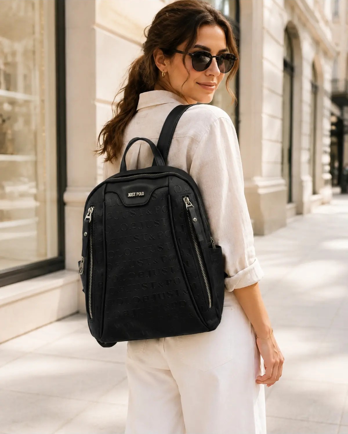 Just Polo Kadın Günlük Kullanıma Uygun Çok Bölmeli Sırt Çantası Ebat : 25 x 30 cm Shopper görsel 7