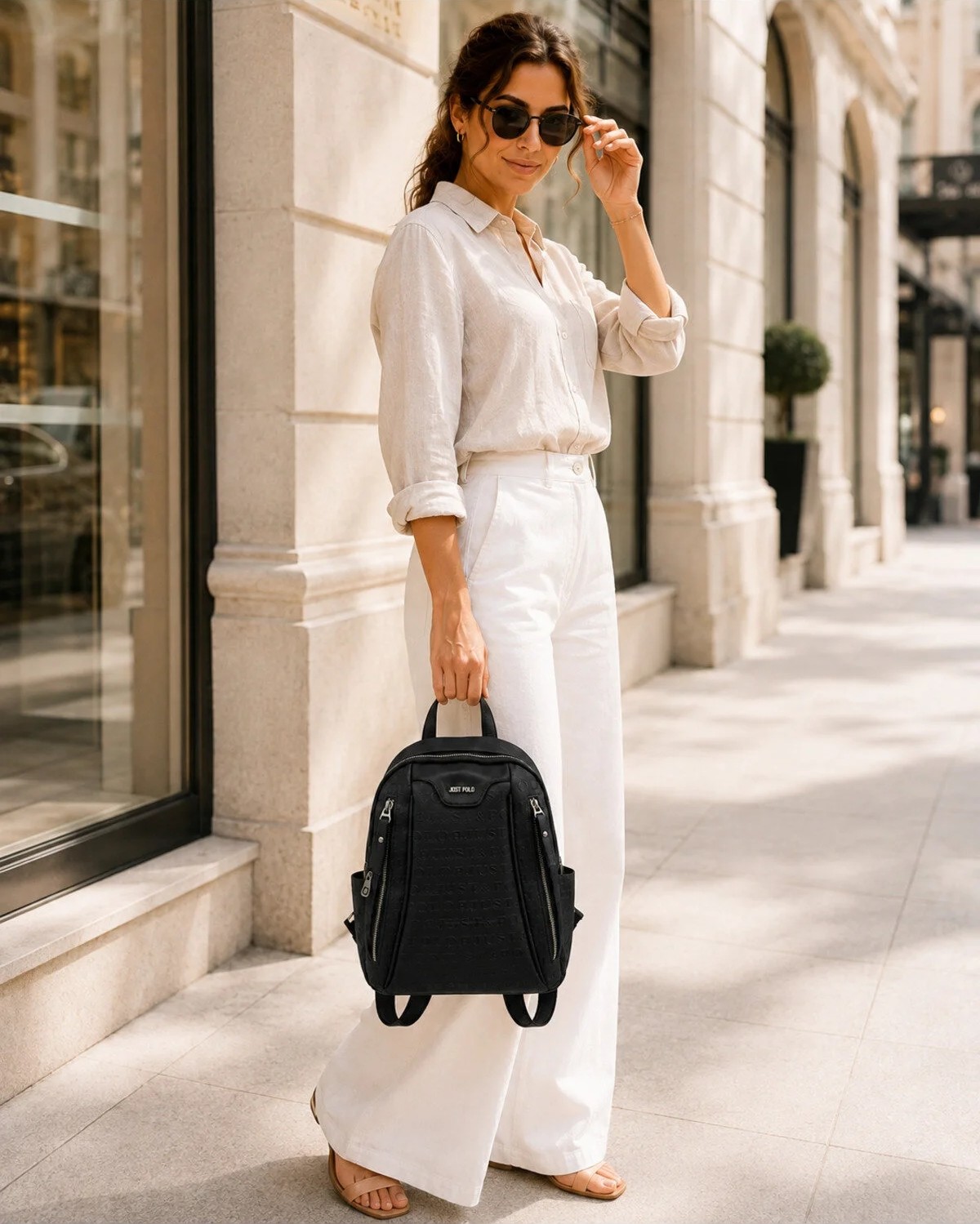 Just Polo Kadın Günlük Kullanıma Uygun Çok Bölmeli Sırt Çantası Ebat : 25 x 30 cm Shopper görsel 8
