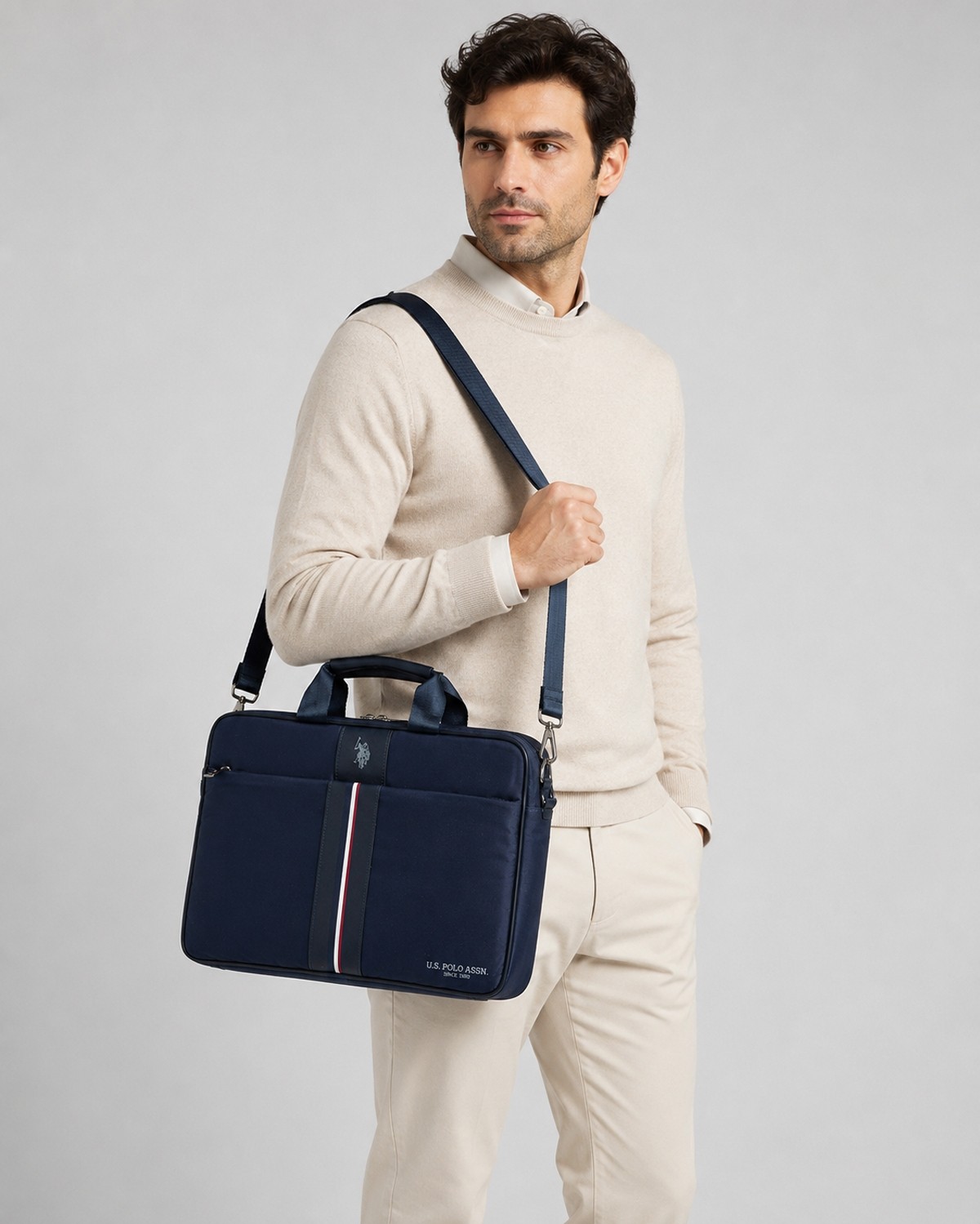 U.S. Polo Assn. Lacivert Laptop Çantası 15.6 Inç Uyumlu Omuz Askılı Evrak ve Bilgisayar Çantası 26058 görsel 3