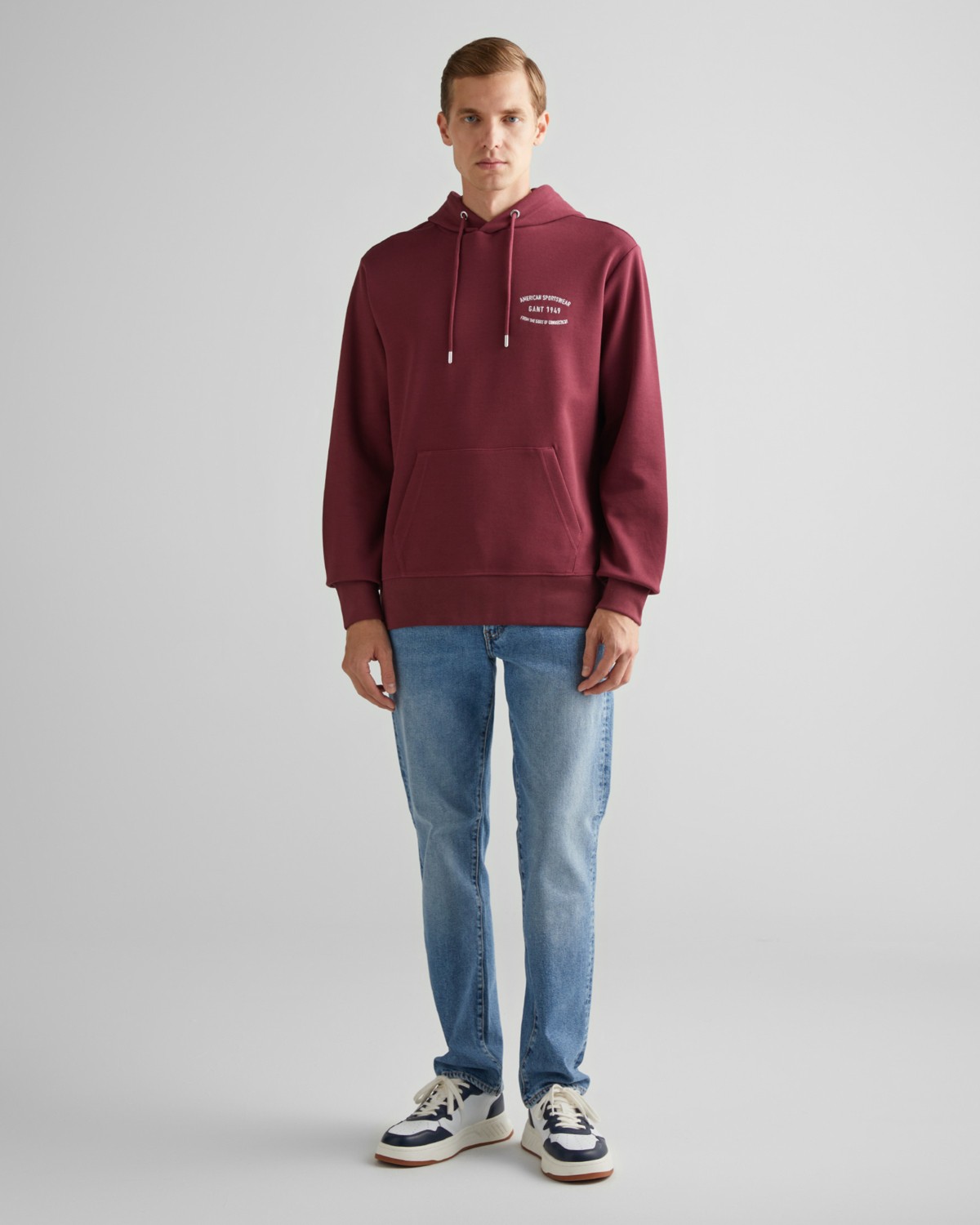 Gant Erkek Bordo Regular Fit Kapüşonlu Logolu Sweatshirt 2015070.638 görsel 7