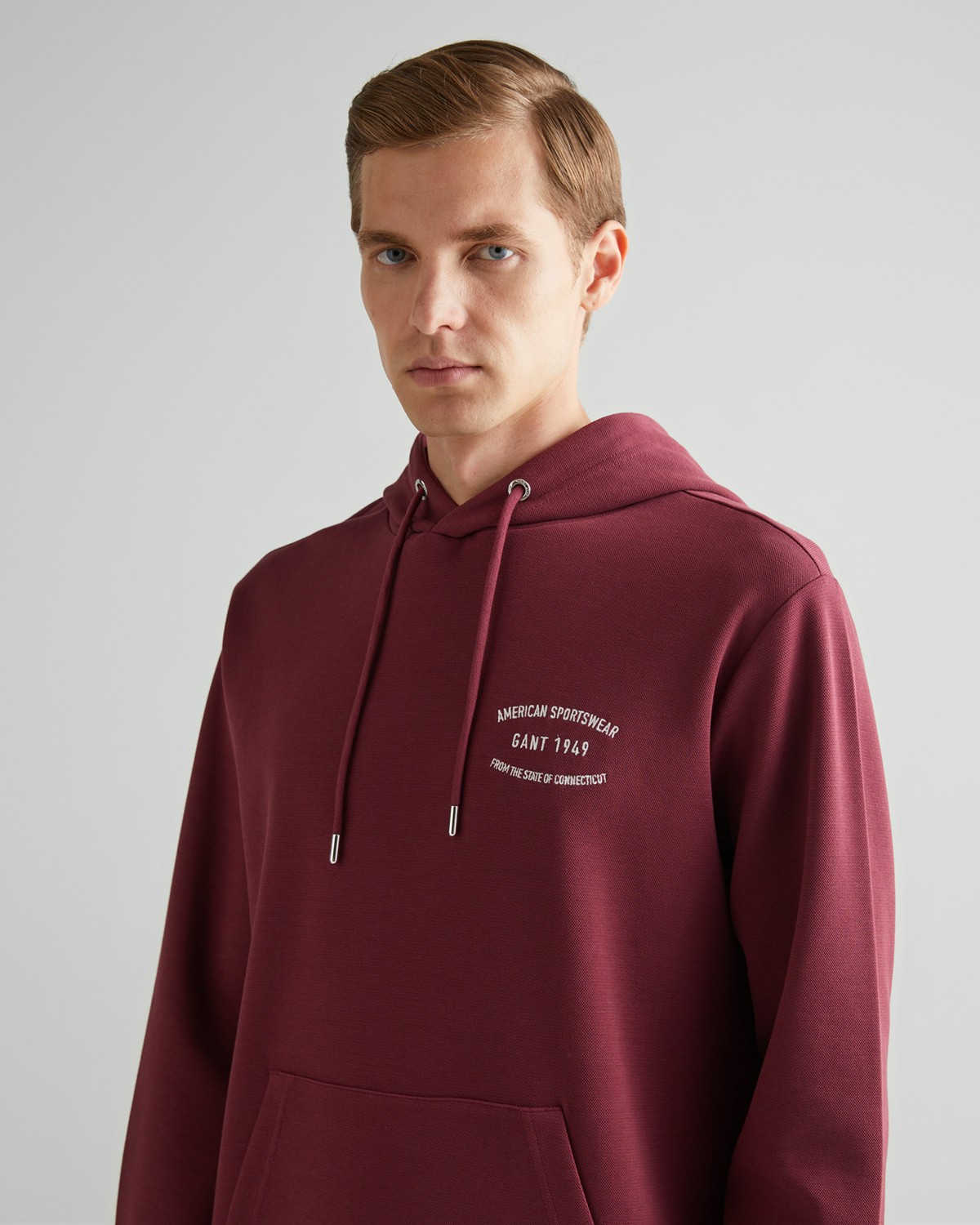 Gant Erkek Bordo Regular Fit Kapüşonlu Logolu Sweatshirt 2015070.638 görsel 8
