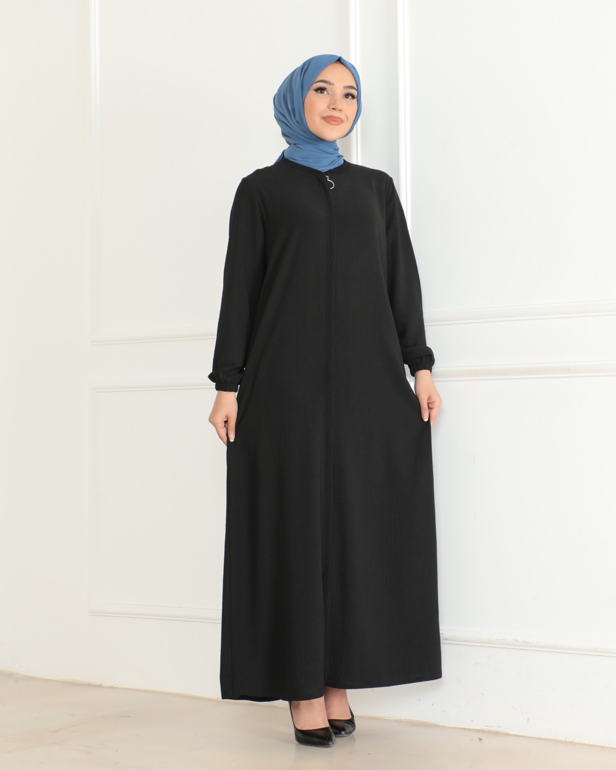 Oktayusta Collection Sade Günlük Tam Boy Gizli Patlı Ferace