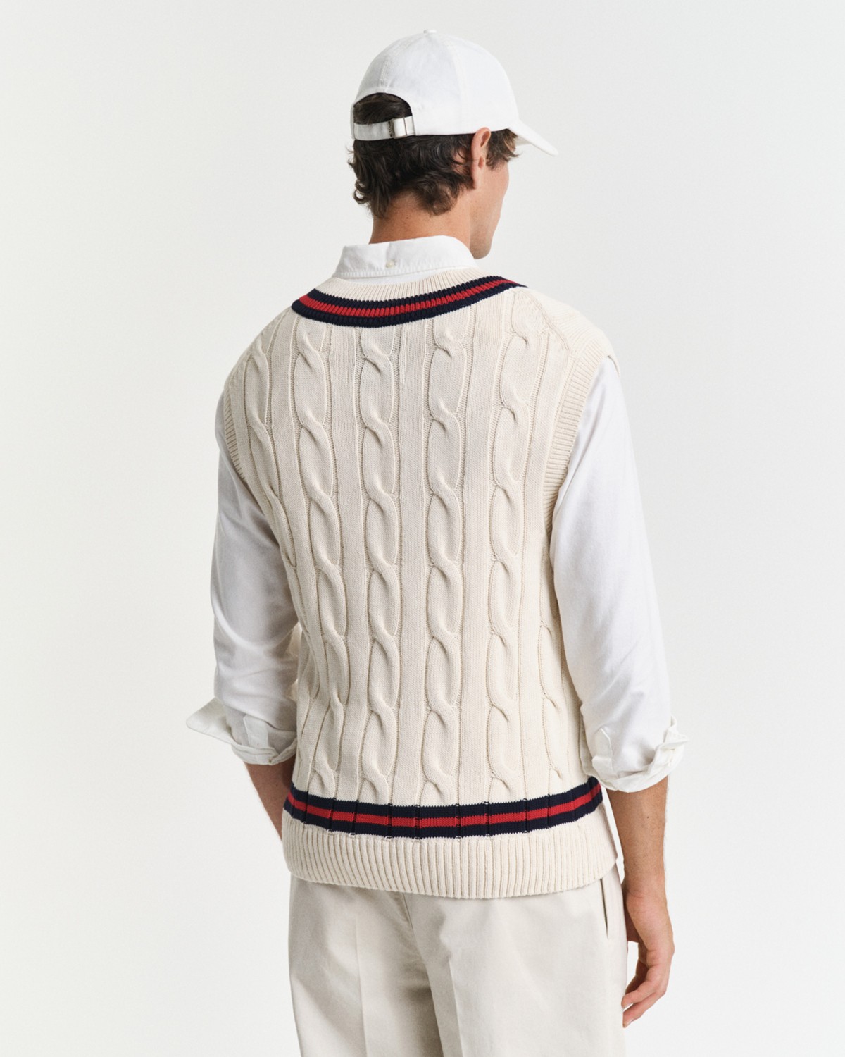 Gant Erkek Krem Relaxed Fit V Yaka Süveter 8040216.130 görsel 7