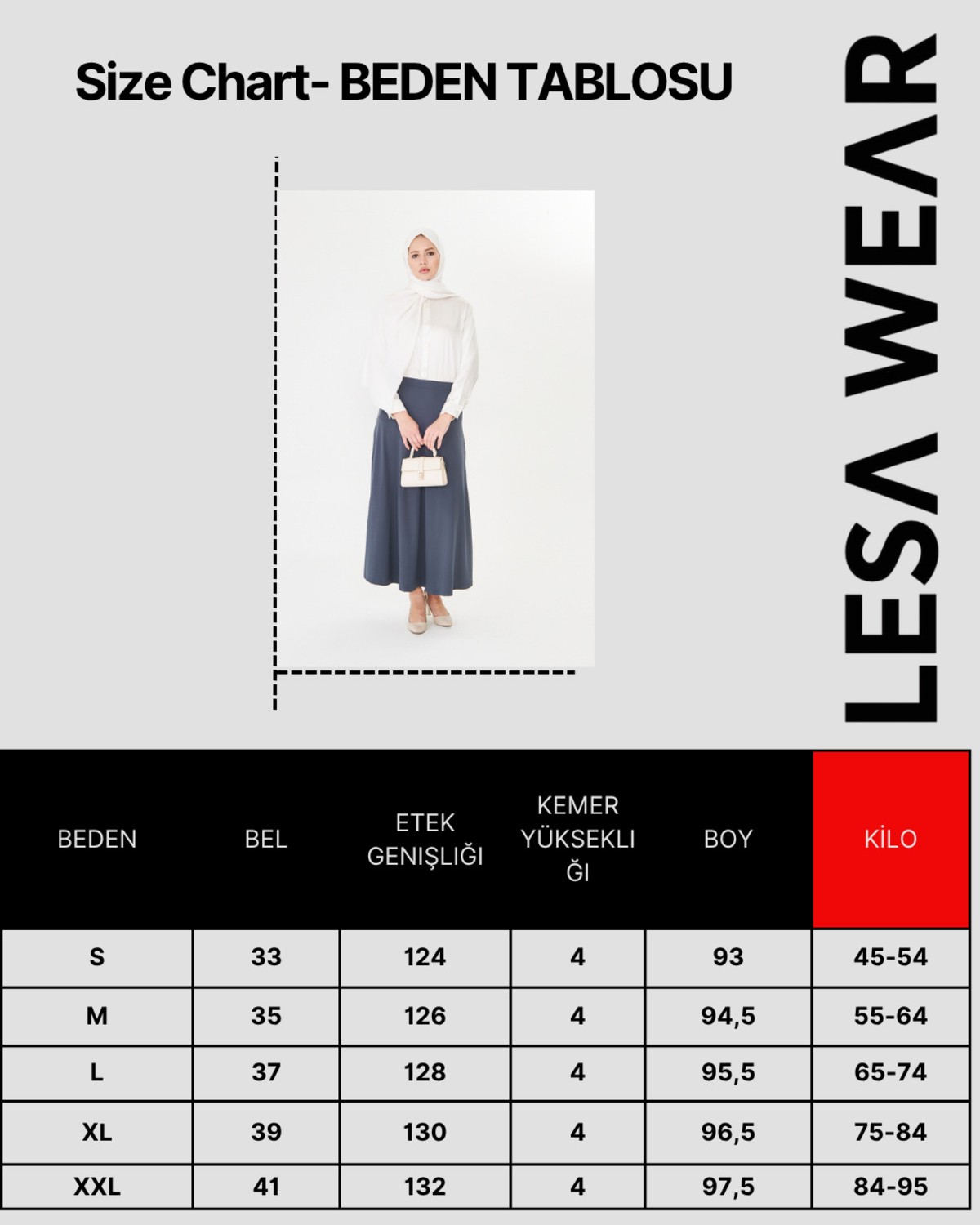 Lesa Wear Dökümlü Puf Kloş Tesettür Etek görsel 2