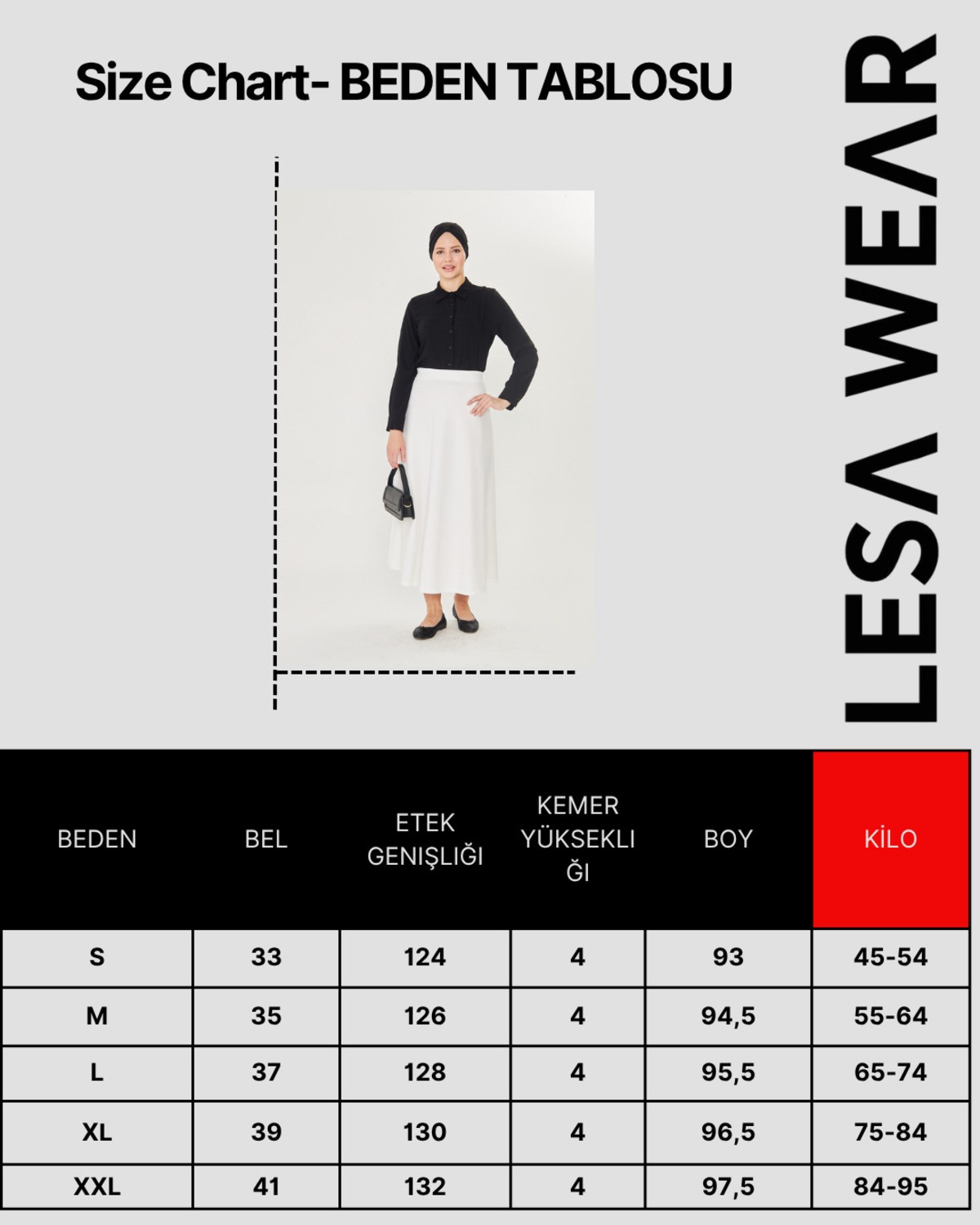 Lesa Wear Dökümlü Puf Kloş Tesettür Etek görsel 2