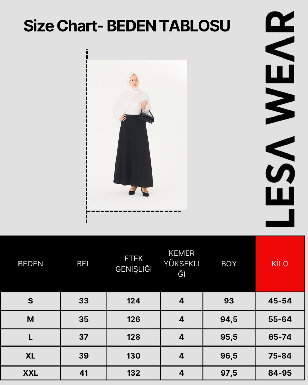 Lesa Wear Dökümlü Puf Kloş Tesettür Etek görsel 2