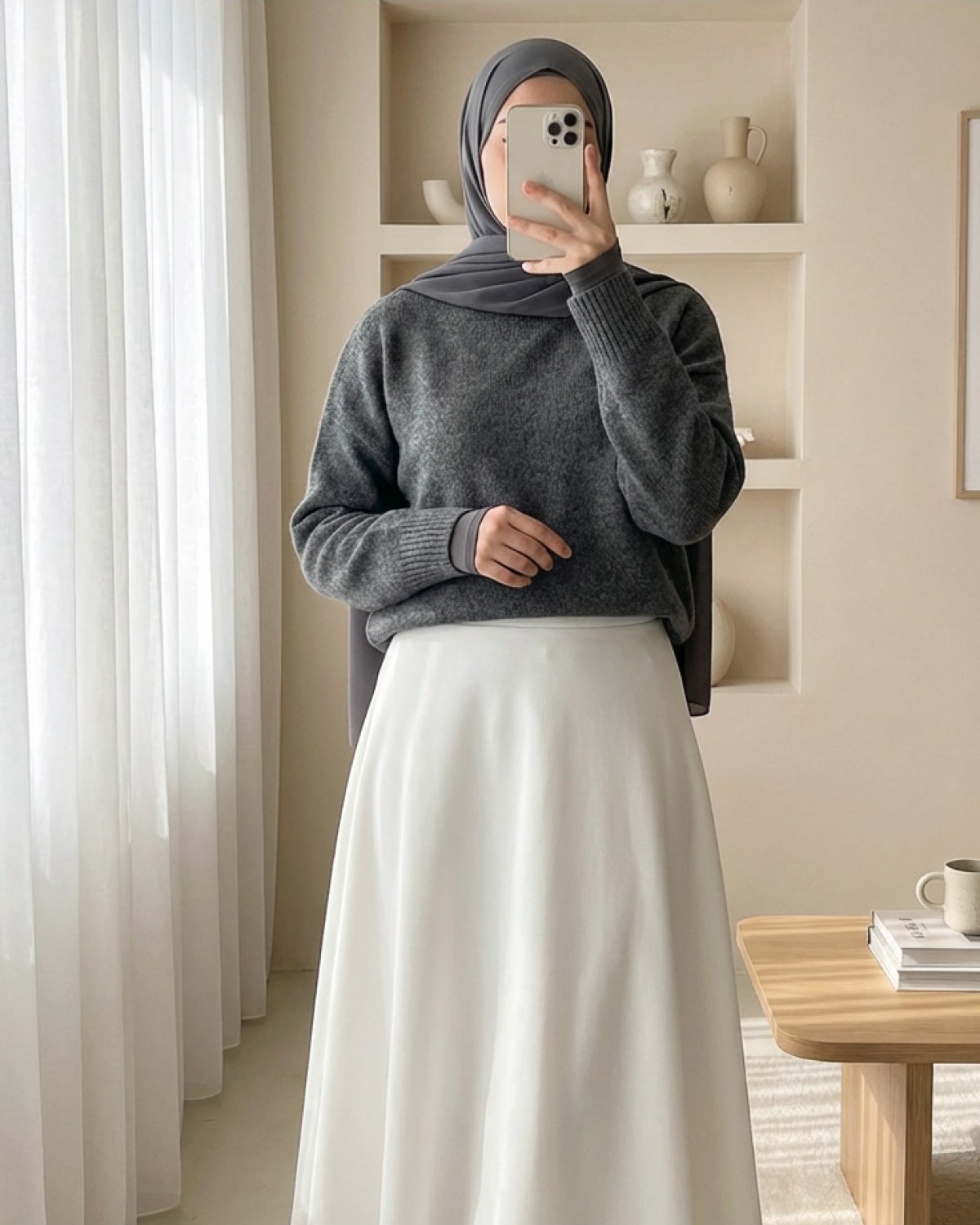 Moda Morfo Yarım Boğazlı Salaş Triko Kazak -Bordo görsel 7