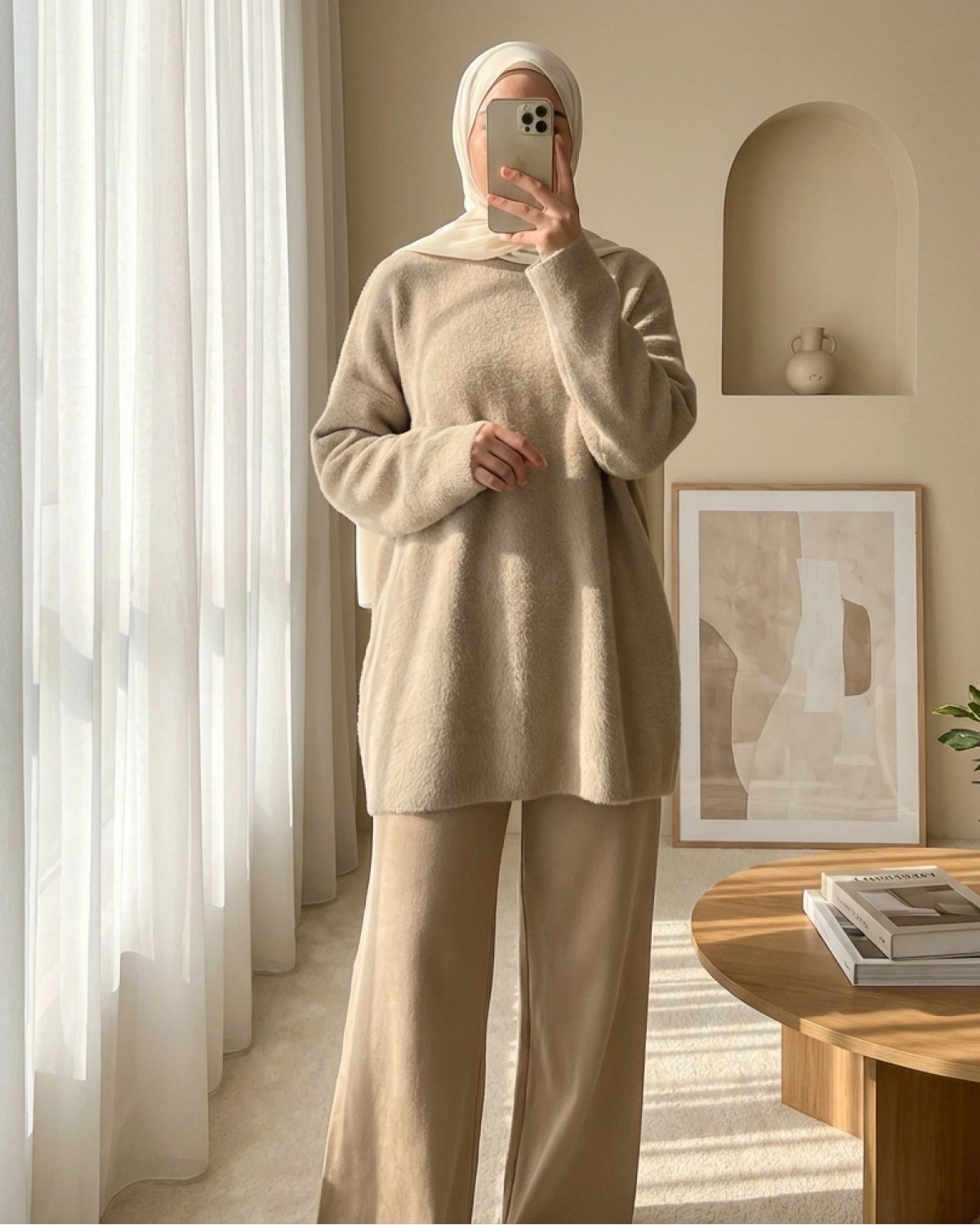 Moda Morfo Sakallı Uzun Salaş Triko Tunik -Siyah