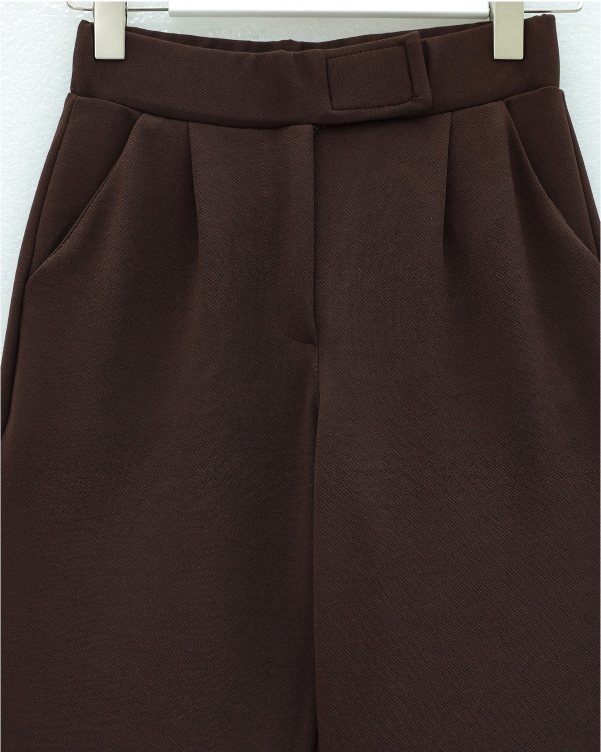 Moda Morfo Beli Cırtcırt Detay Boru Paça Kumaş Pantalon -Beyaz görsel 4