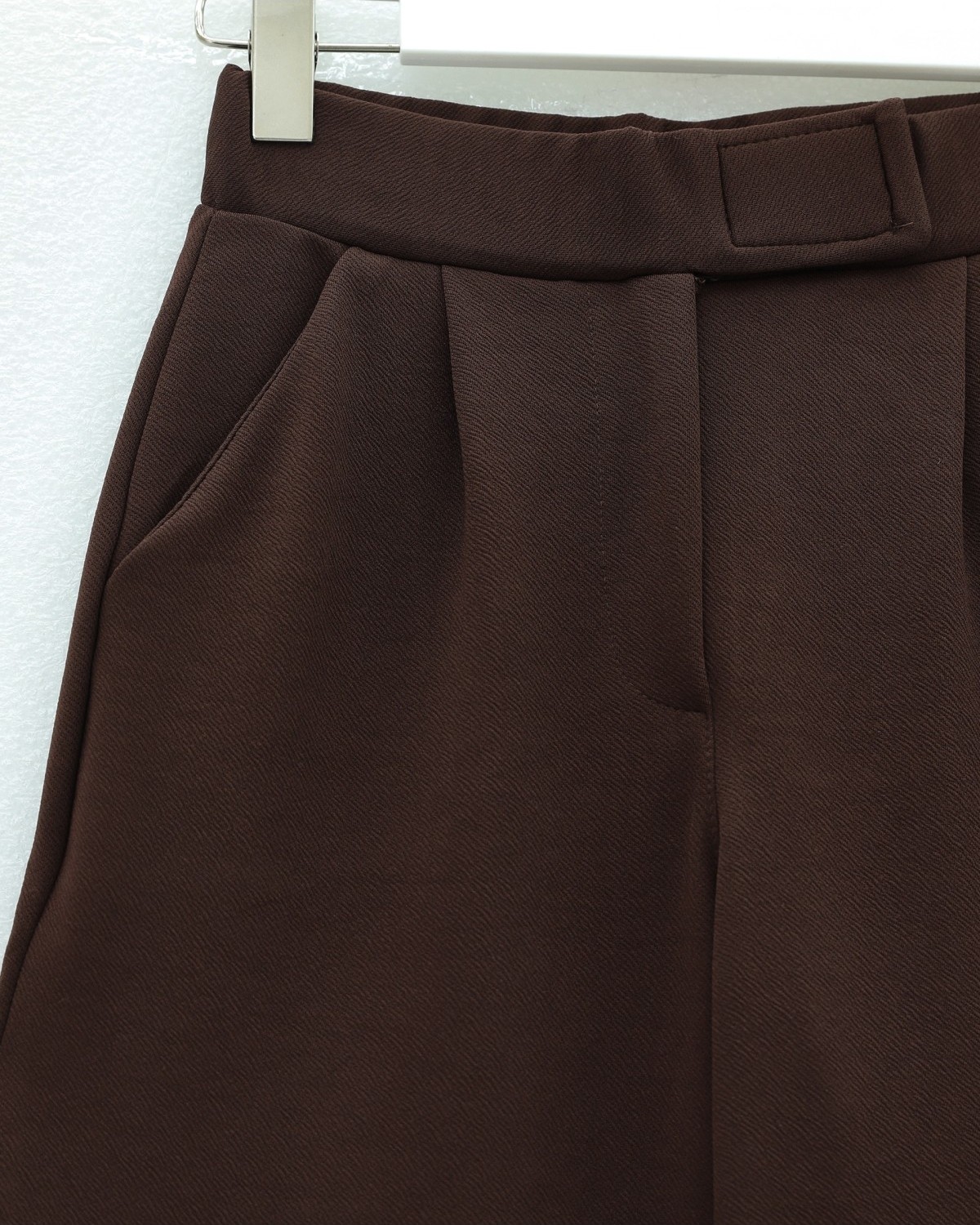 Moda Morfo Beli Cırtcırt Detay Boru Paça Kumaş Pantalon -Beyaz görsel 5