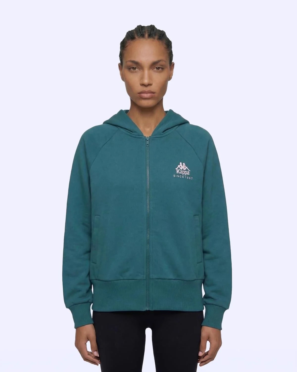 Kappa Milas Full Zip Kadın Yeşil Regular Fermuarlı Eşofman Üstü görsel 6