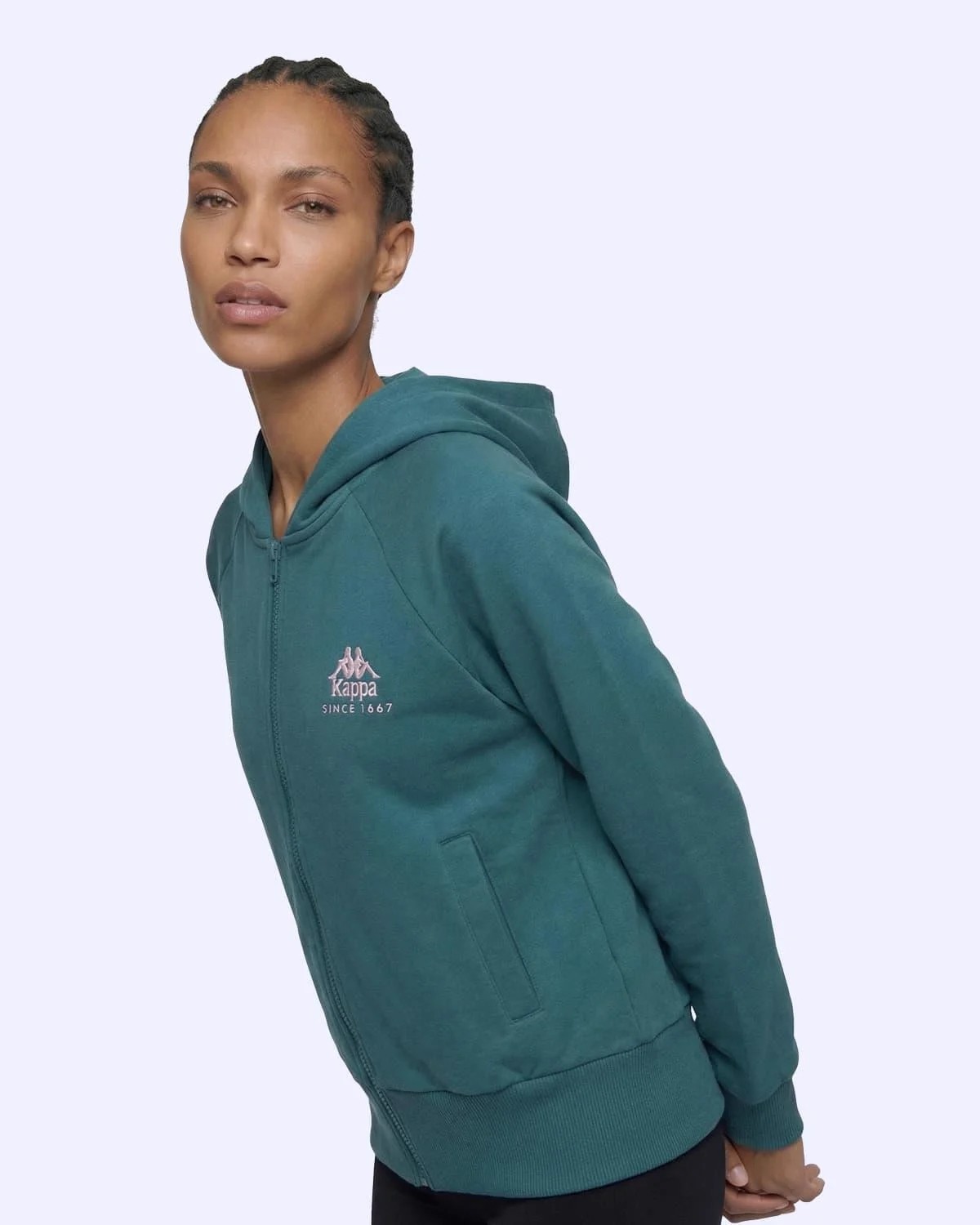 Kappa Milas Full Zip Kadın Yeşil Regular Fermuarlı Eşofman Üstü görsel 8