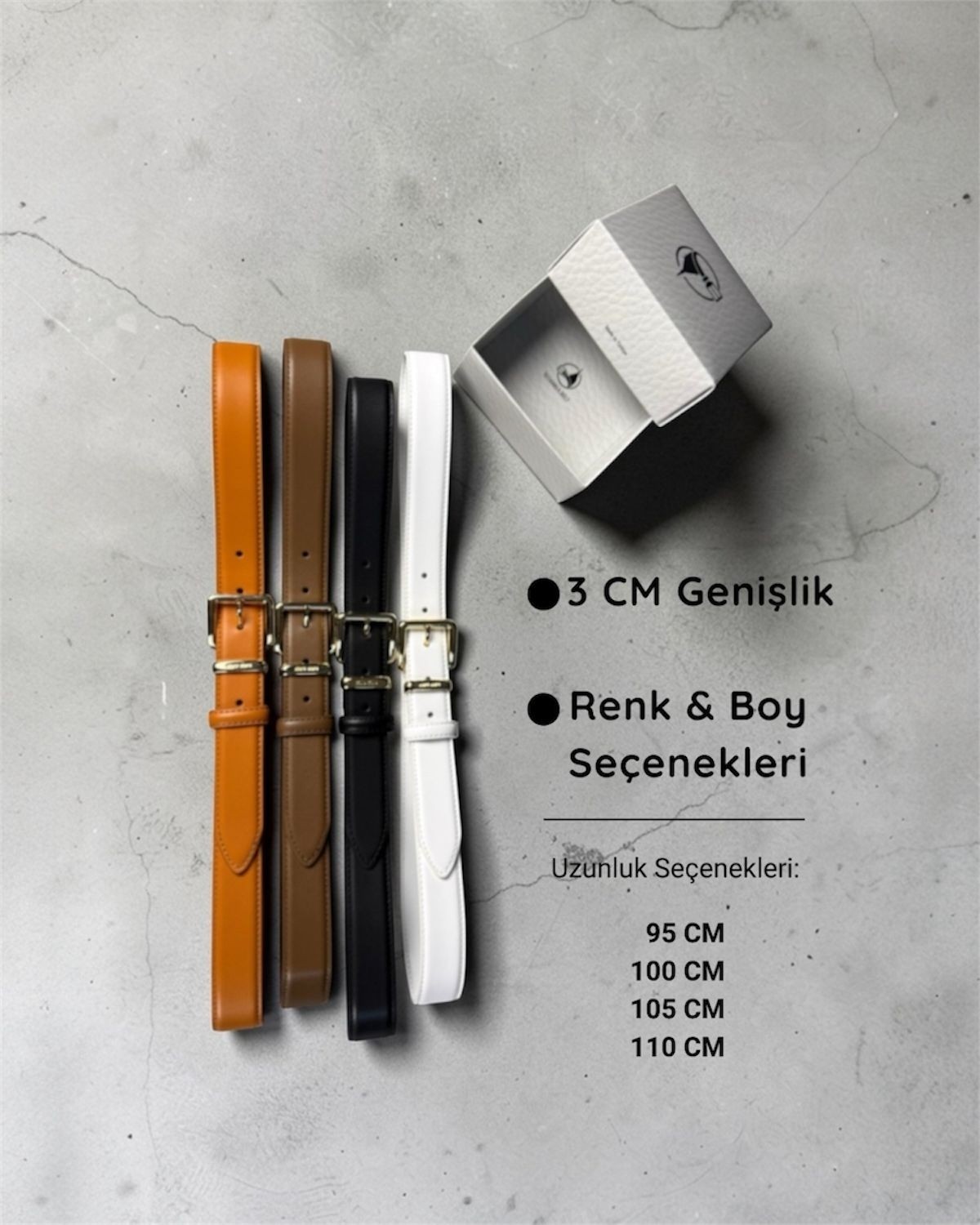 İstanbul Belt Klasik Deri Kadın Kemer, 3 cm, Parlak Altın Ton Tokalı, Dayanıklı, Şık & Gerçek Deriden Kemer görsel 8