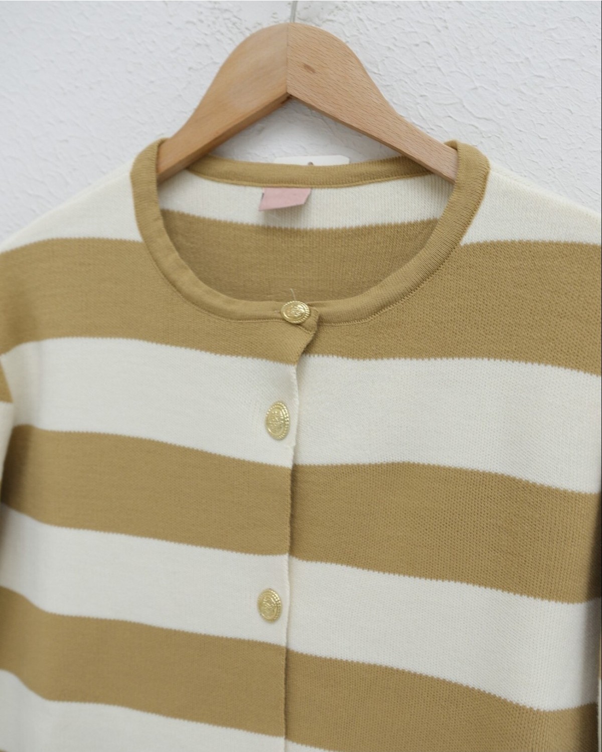 Moda Morfo Ringelli Metal Dügme Çelik Örgü Salaş Hırka -Saks görsel 6