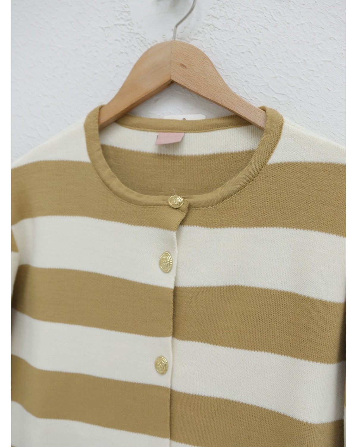 Moda Morfo Ringelli Metal Dügme Çelik Örgü Salaş Hırka -Saks görsel 7