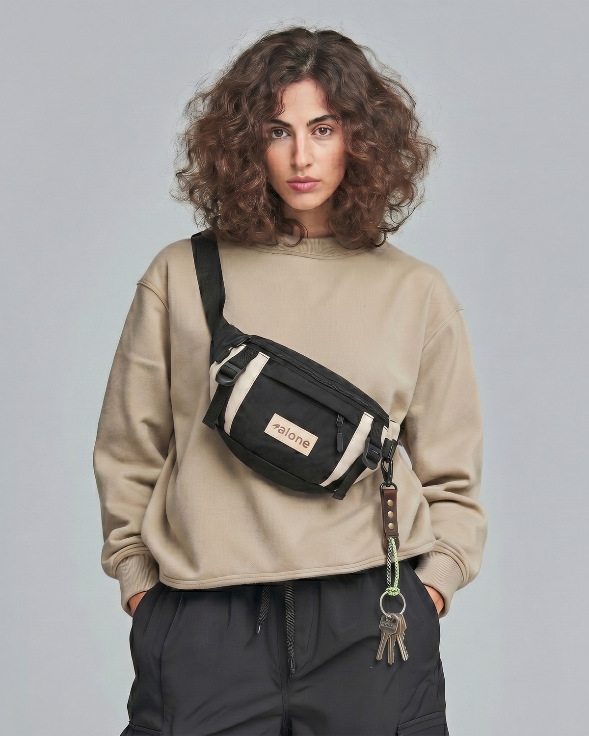 Alone Unisex Fonksiyonel Bel Çantası - Ayarlanabilir Omuz ÇANTASI-6060 görsel 6