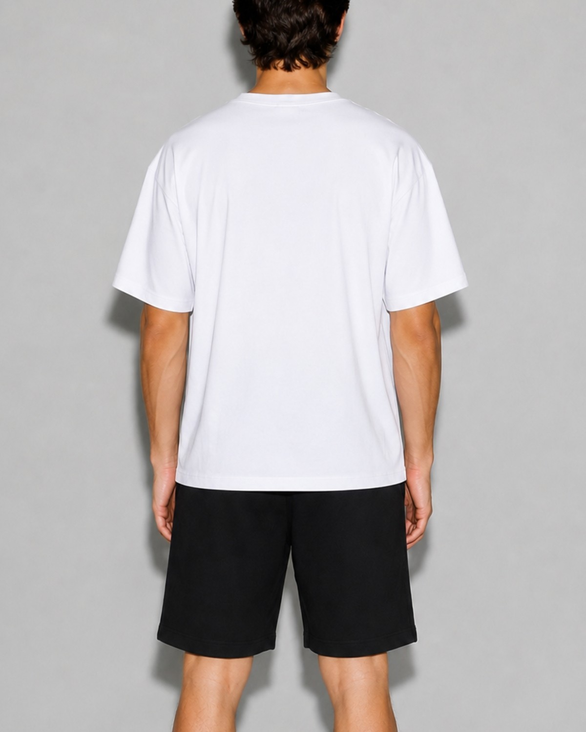 Backlain Mod Style Logo Erkek Oversize 2'li Takım Şort %100 Pamuk Rahat Kalıp görsel 2