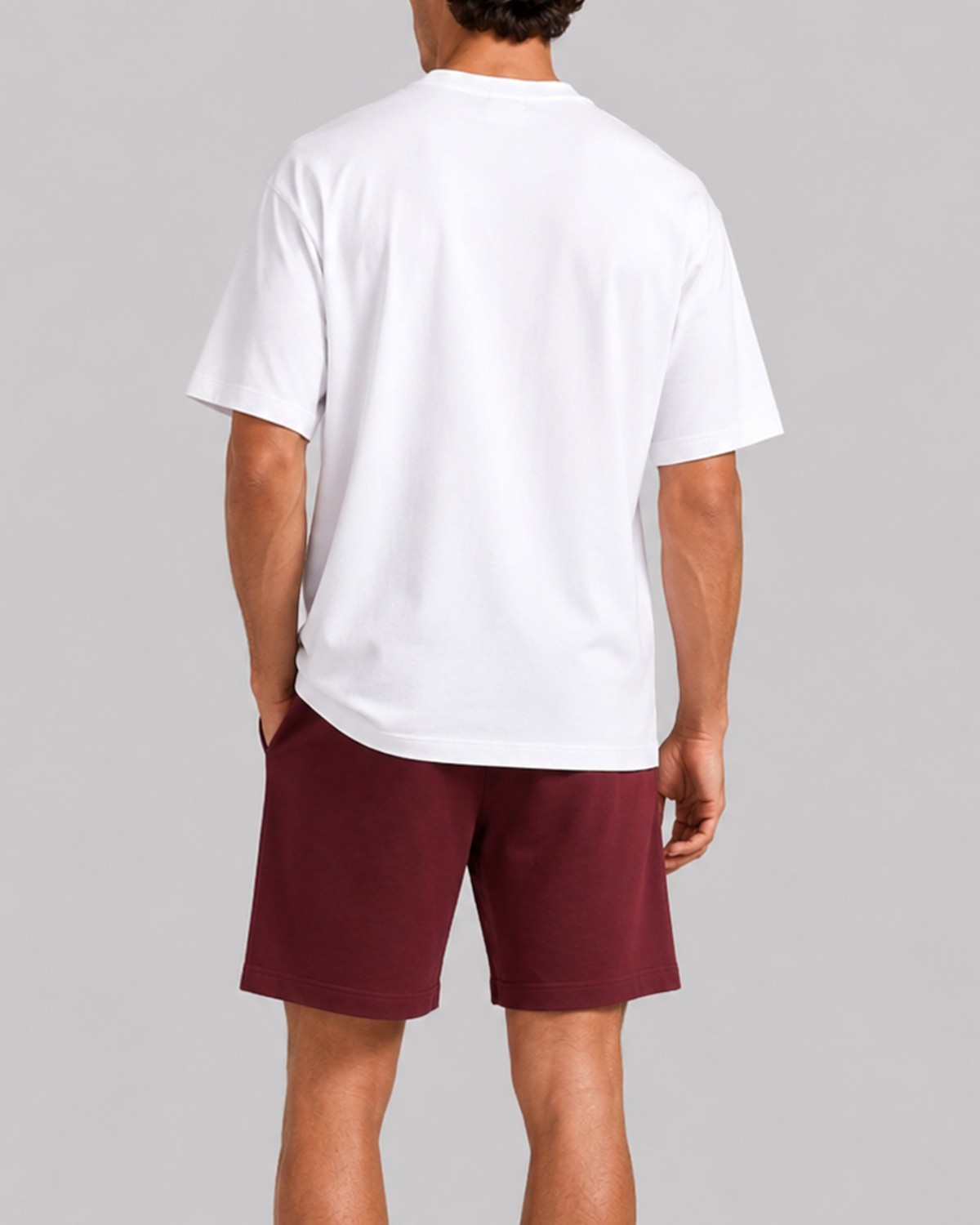 Backlain Mod Style Logo Erkek Oversize 2'li Takım Şort %100 Pamuk Rahat Kalıp görsel 8