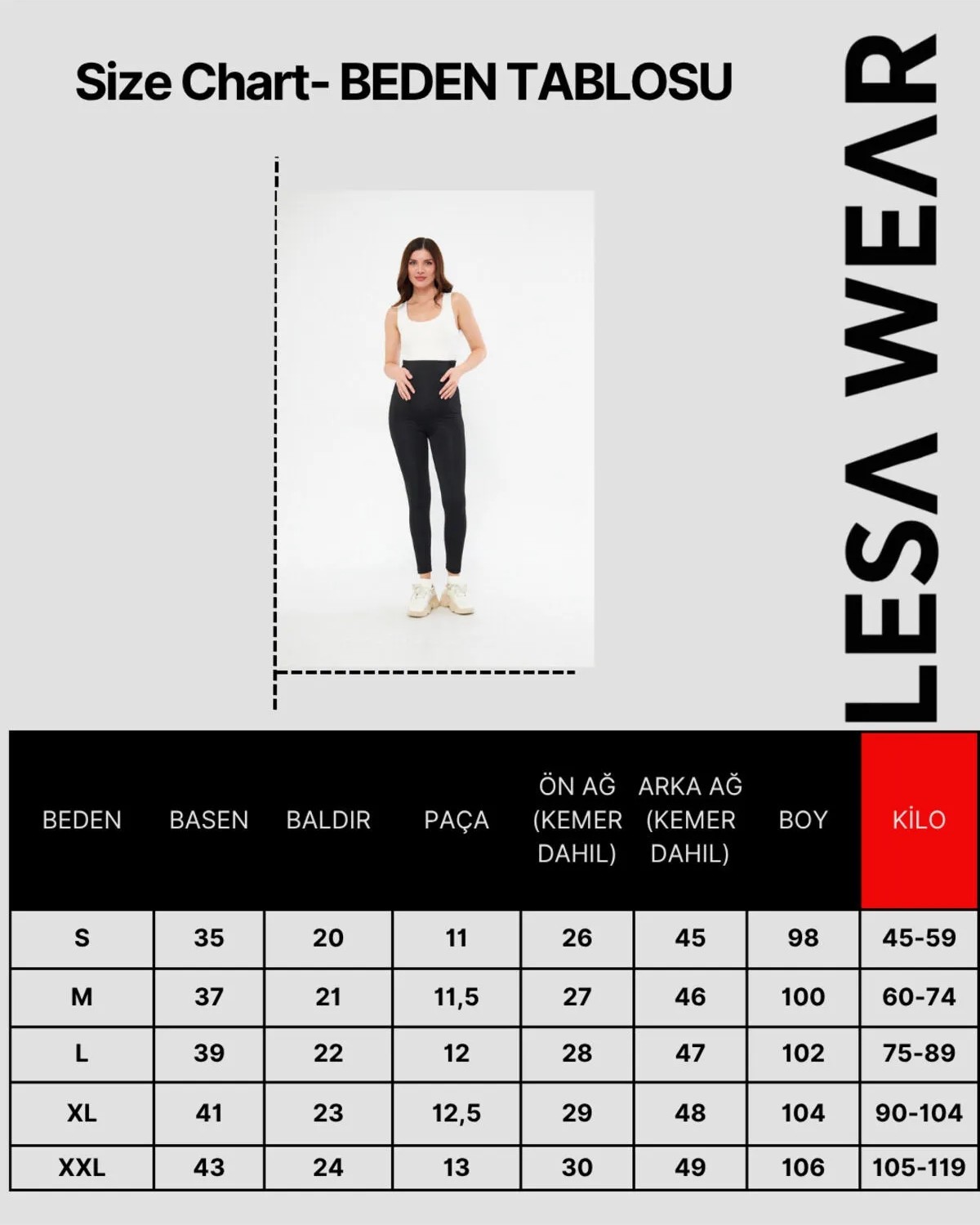 Lesa Wear Ayarlanabilir Yüksek Bel Esnek ve Hamile Tayt görsel 6