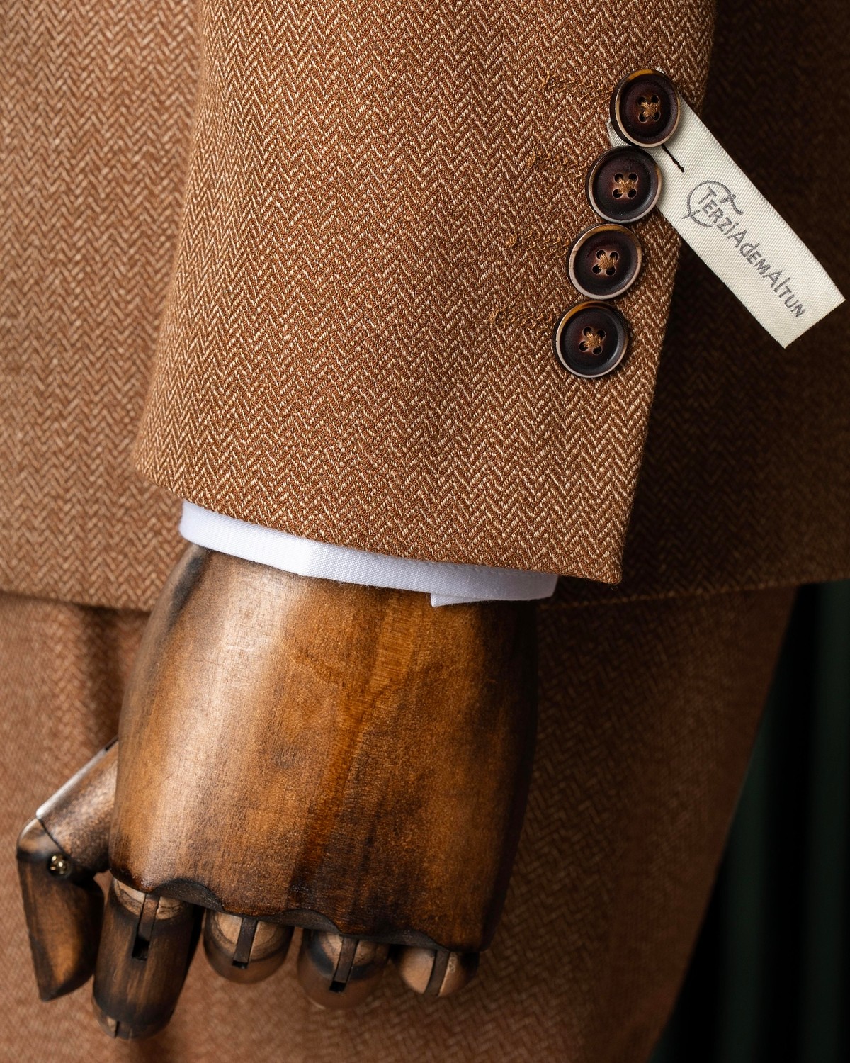 Italyan Stil Ceket Yelek Pantolon Takım Elbise Camel T12864 görsel 3