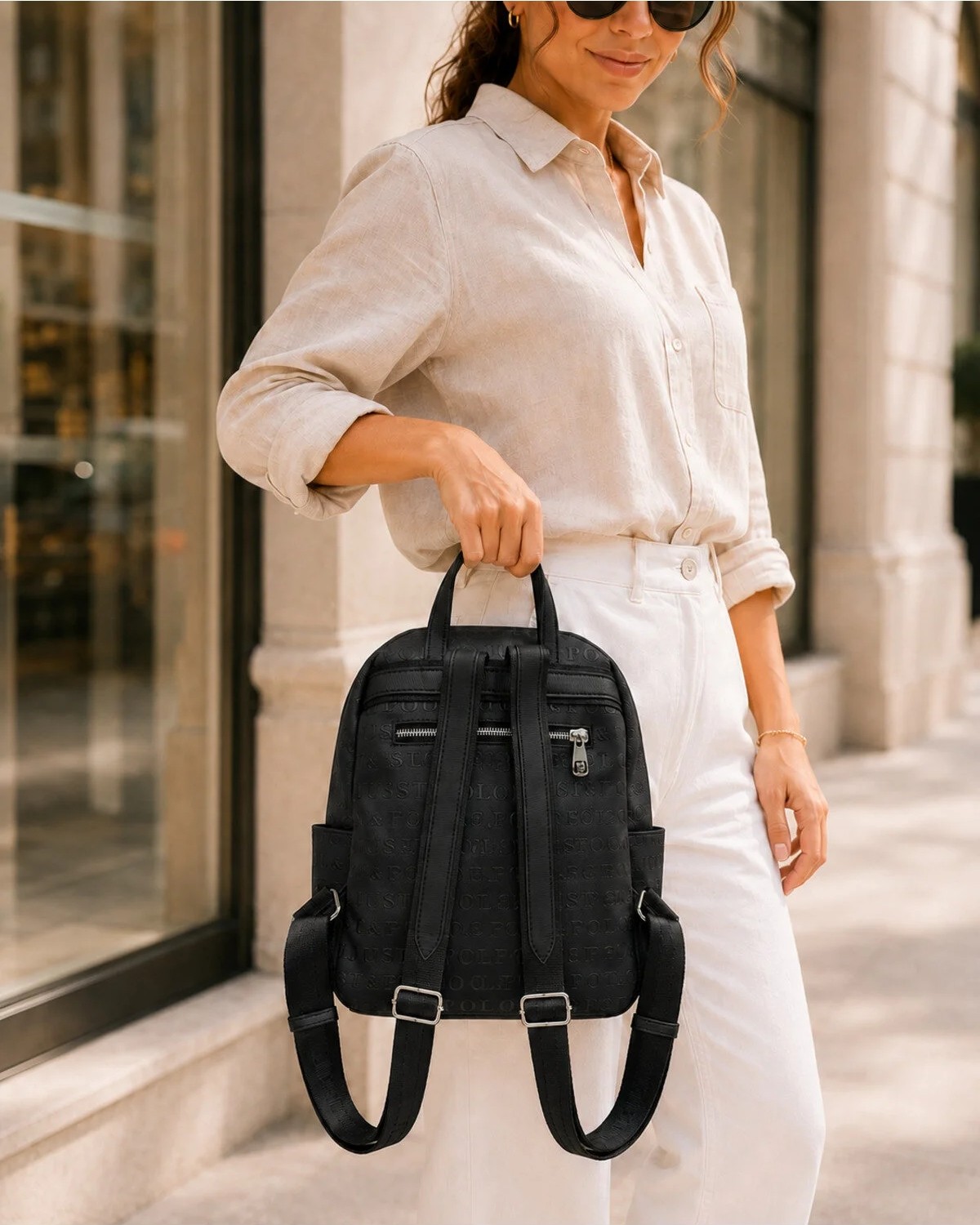 Just Polo Kadın Günlük Kullanıma Uygun Çok Bölmeli Sırt Çantası Ebat : 25 x 30 cm Shopper görsel 3